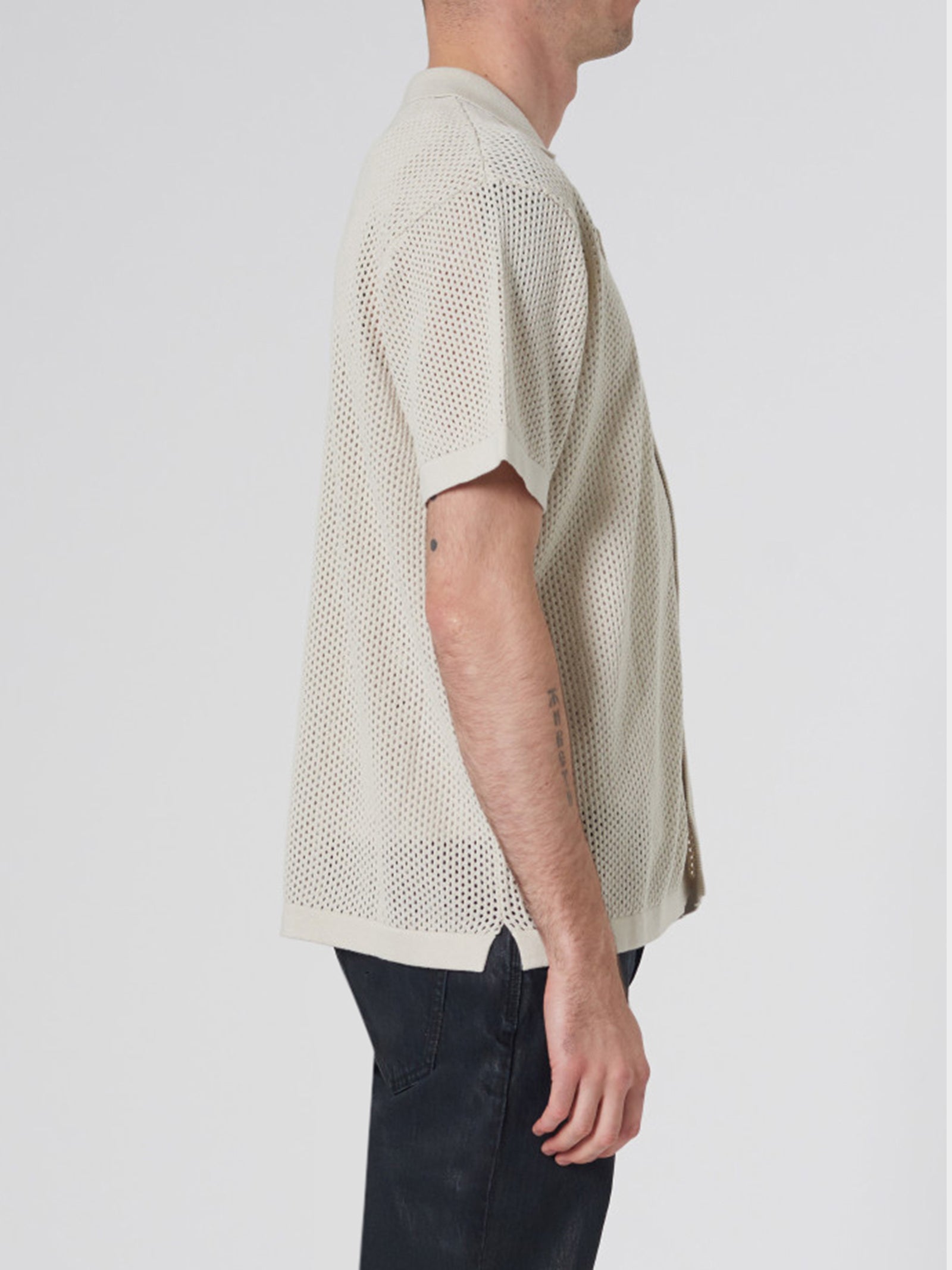 Cohen Knit Short Sleeve Shirt in Washed Stone