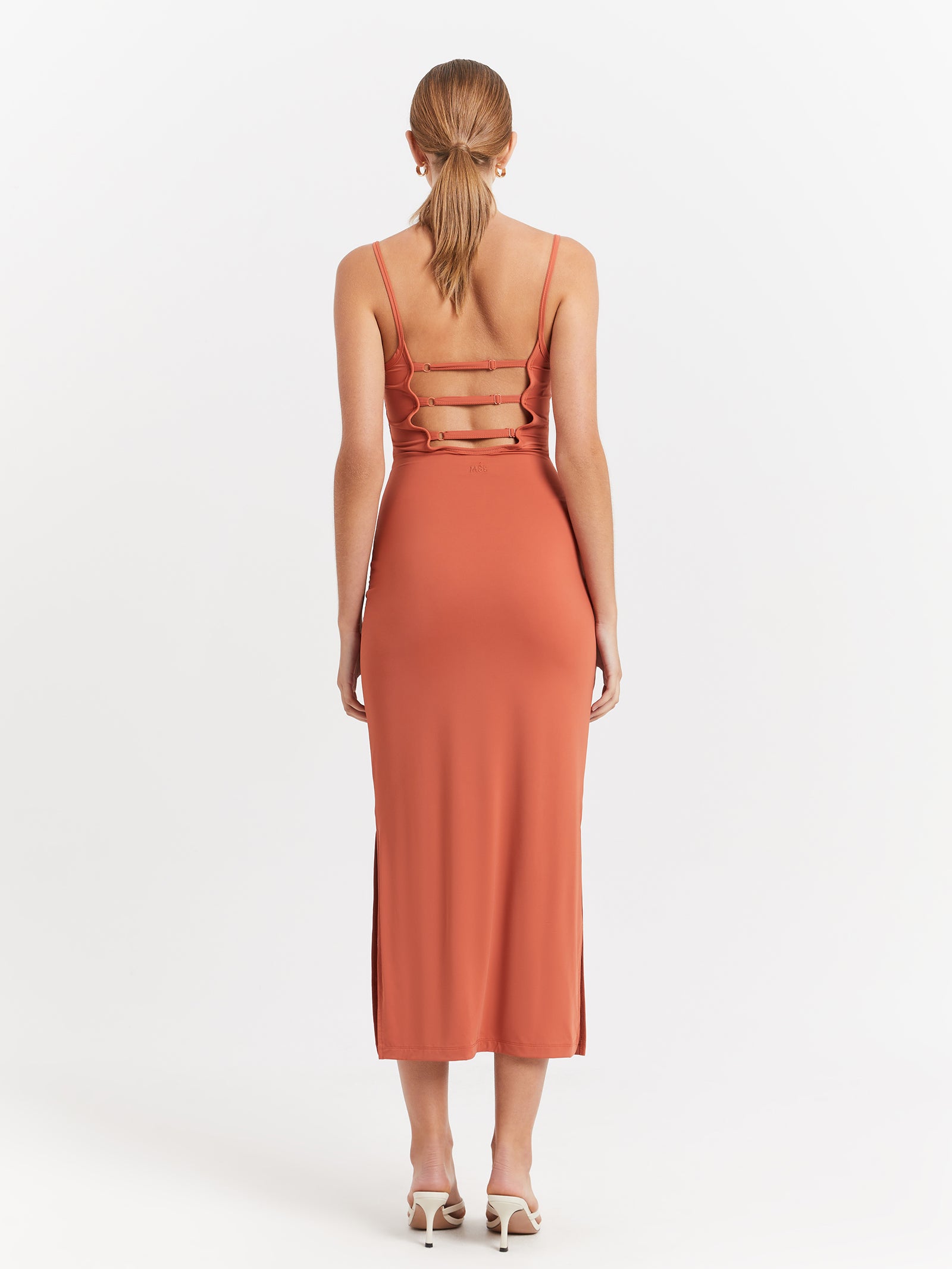 Mse Standard Low Back Dress in Sandstone