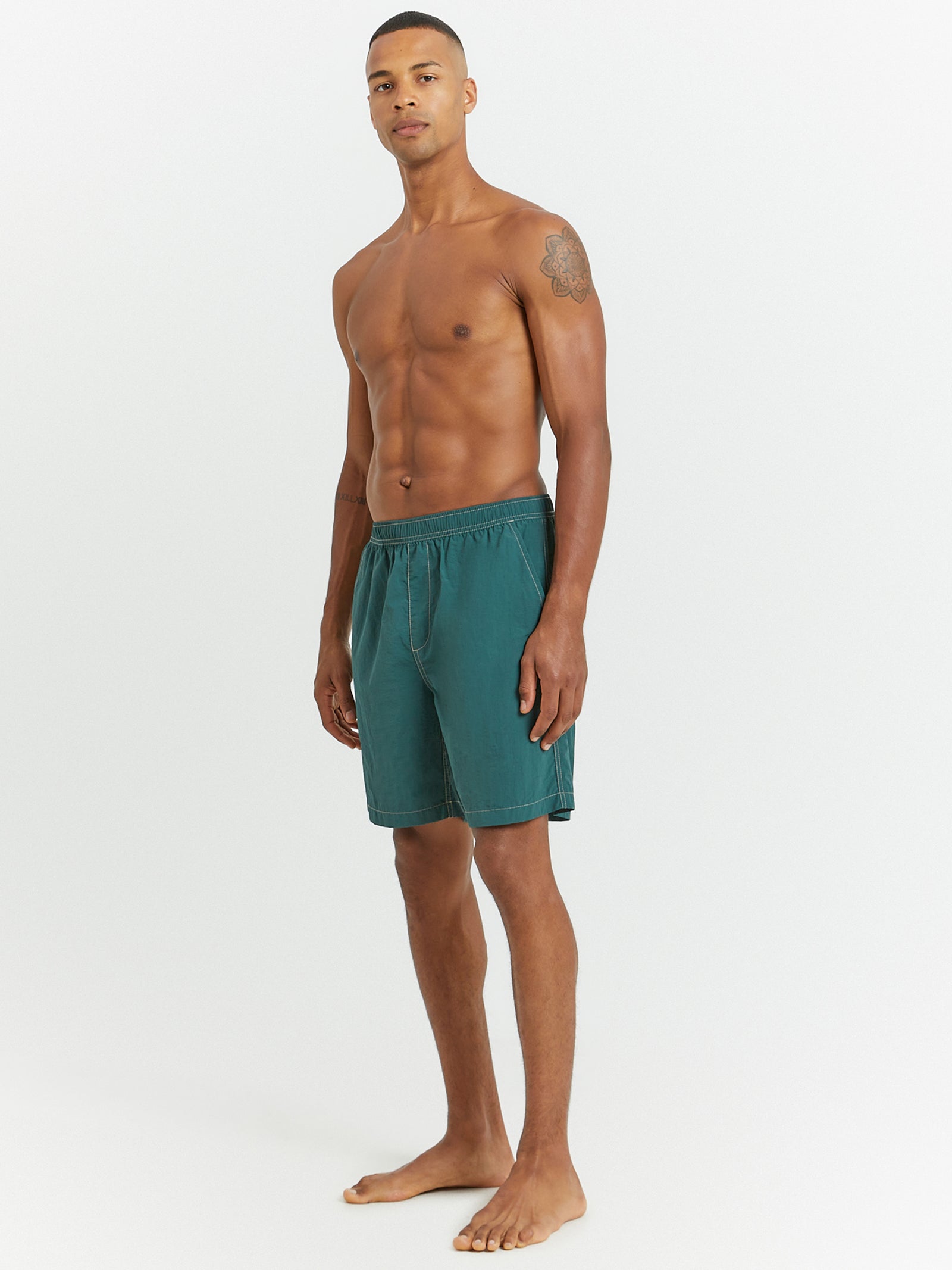 Lay Doubt Nylon Carpenter Shorts in Deep Lake Green