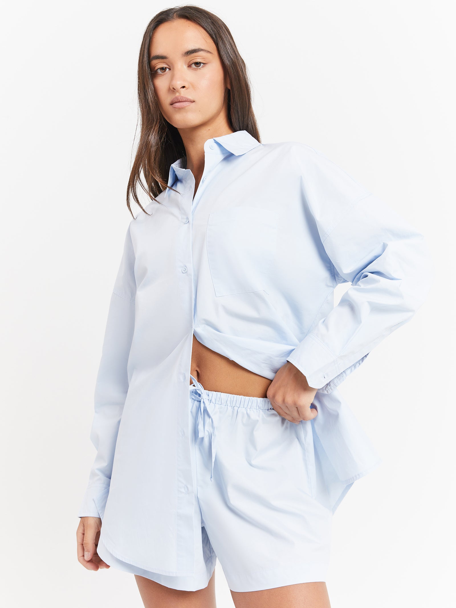 Lavina Oversized Shirt in Sky