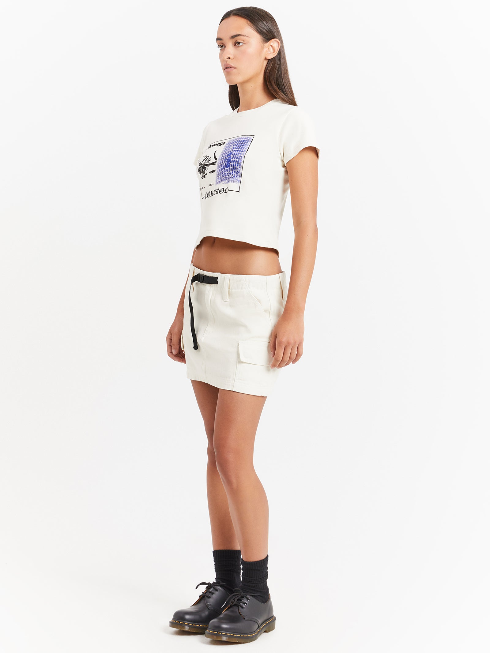 Cherub Cargo Mini Skirt in Bone