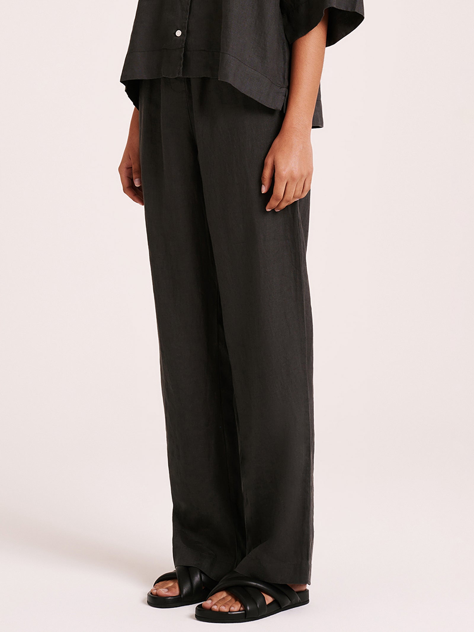 Lounge Linen Pants in Coal