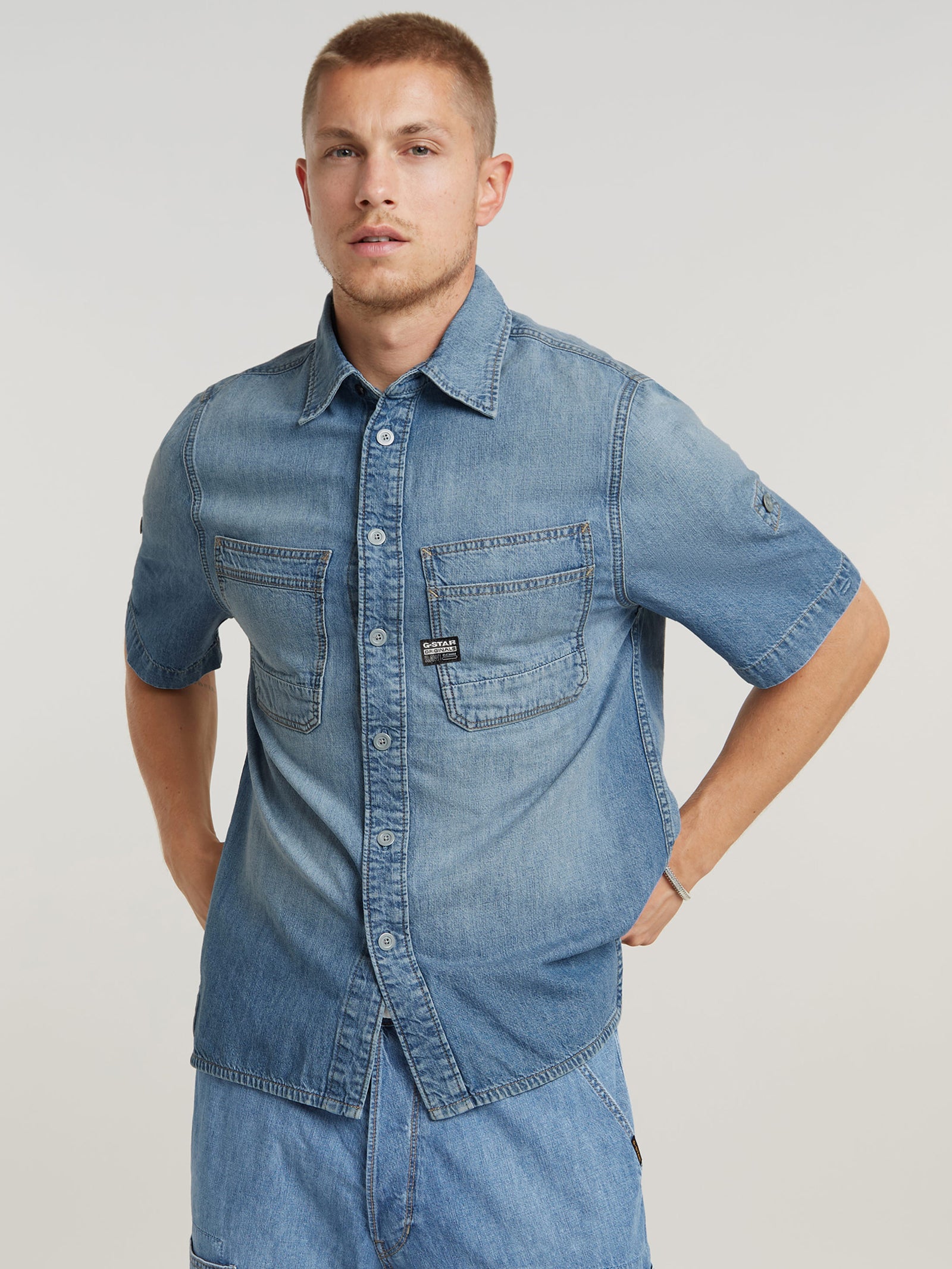 Slanted Double Pocket Shirt