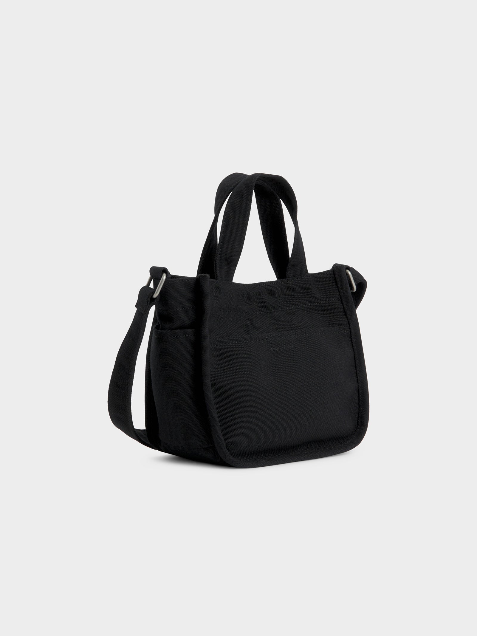 Badge Canvas Shopper Bag in Black