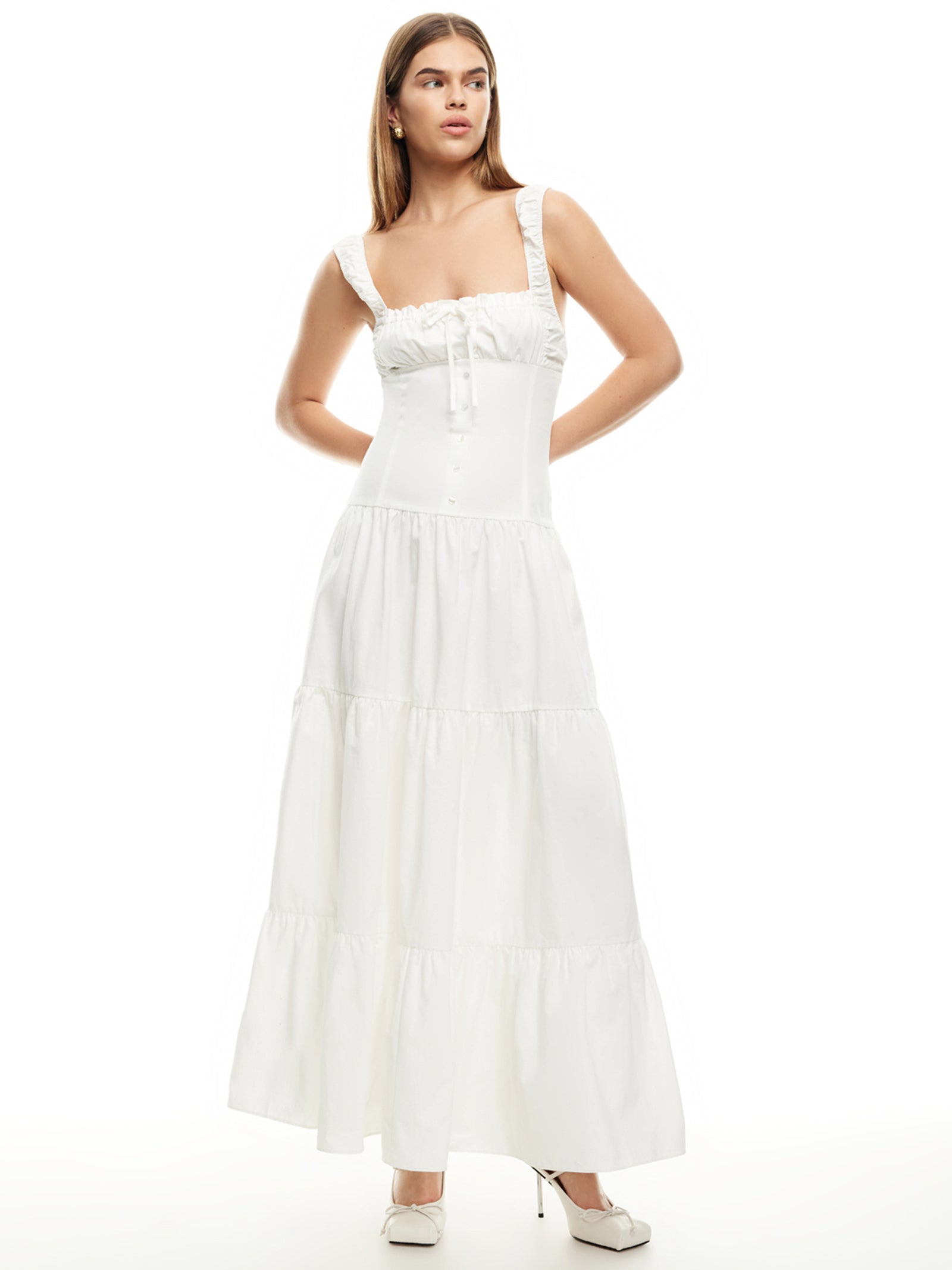 Heart Shaped Maxi Dress in Porcelain