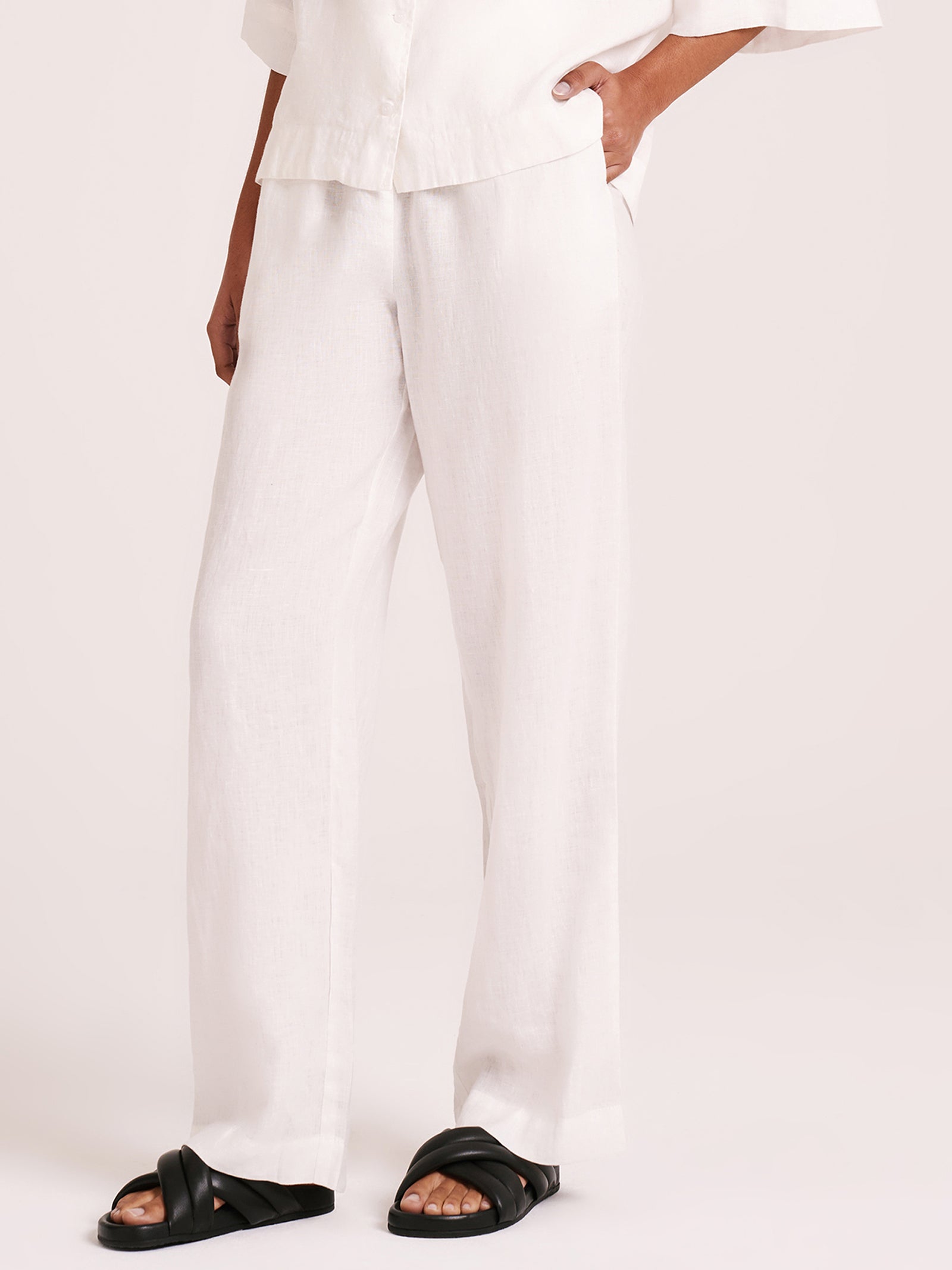 Linen Lounge Pants in White