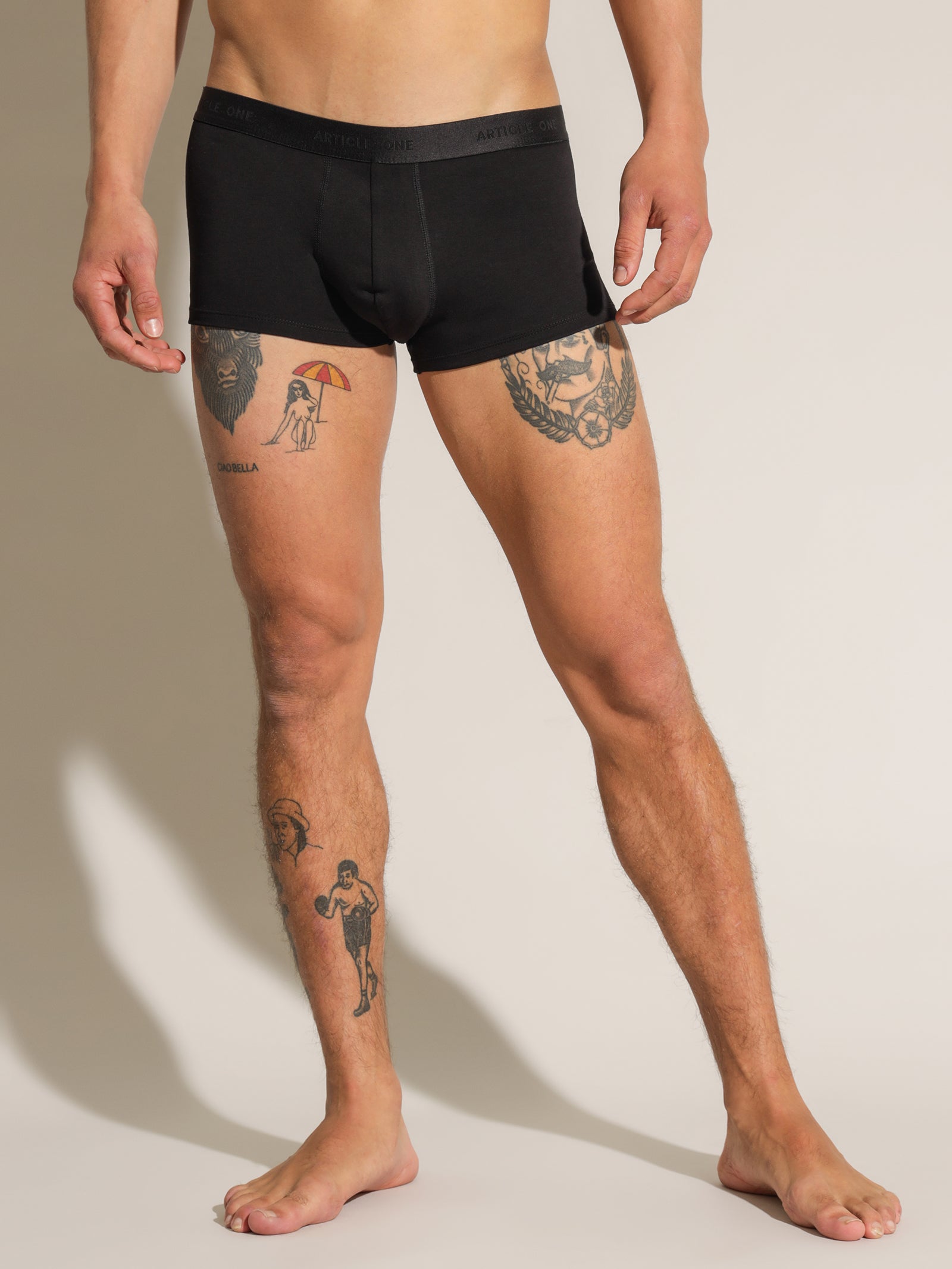 3 Pairs of Low-Rise Classic Trunks in Black