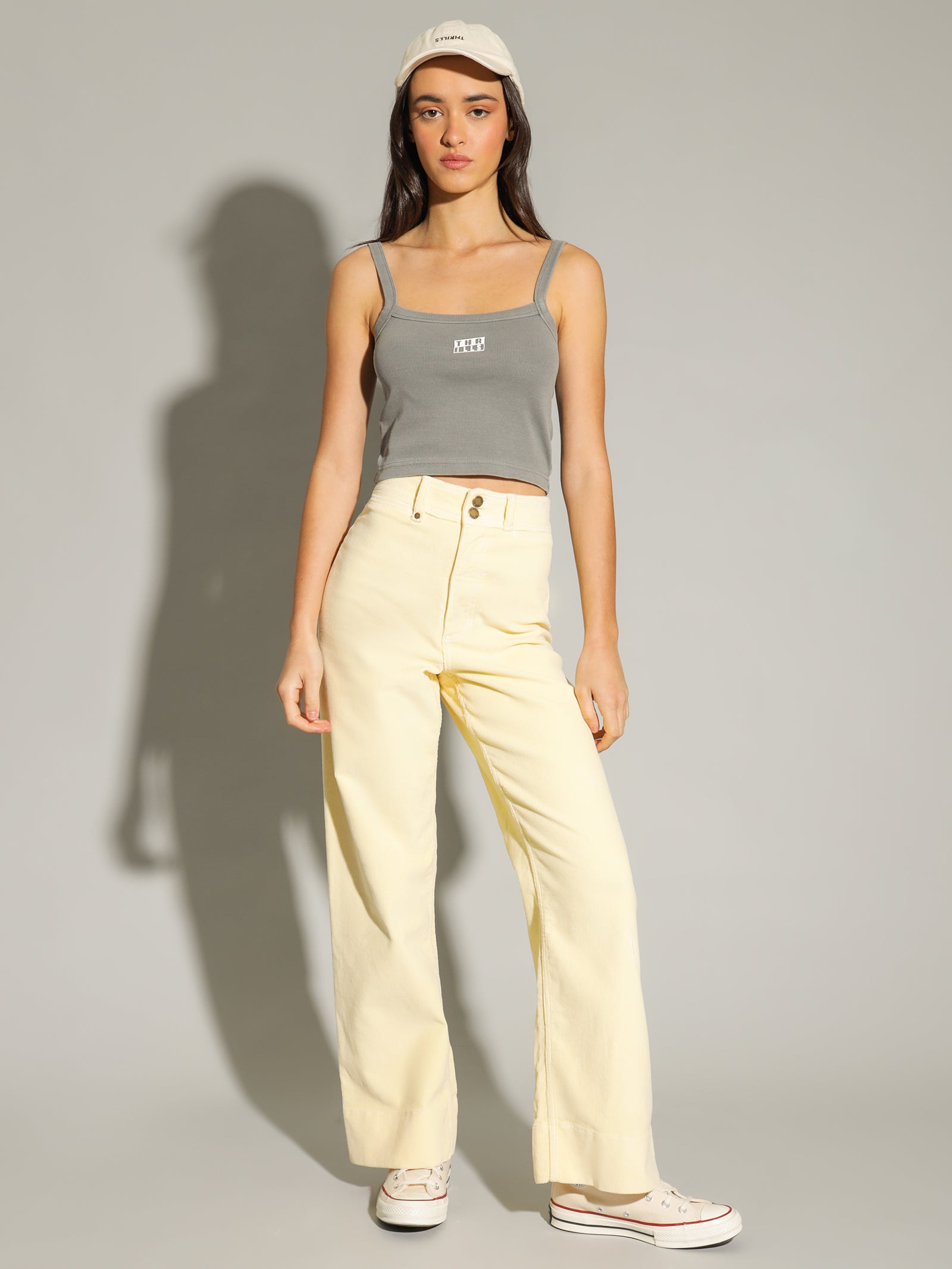 Belle Full Length Cord Pants in Sunlight Yellow