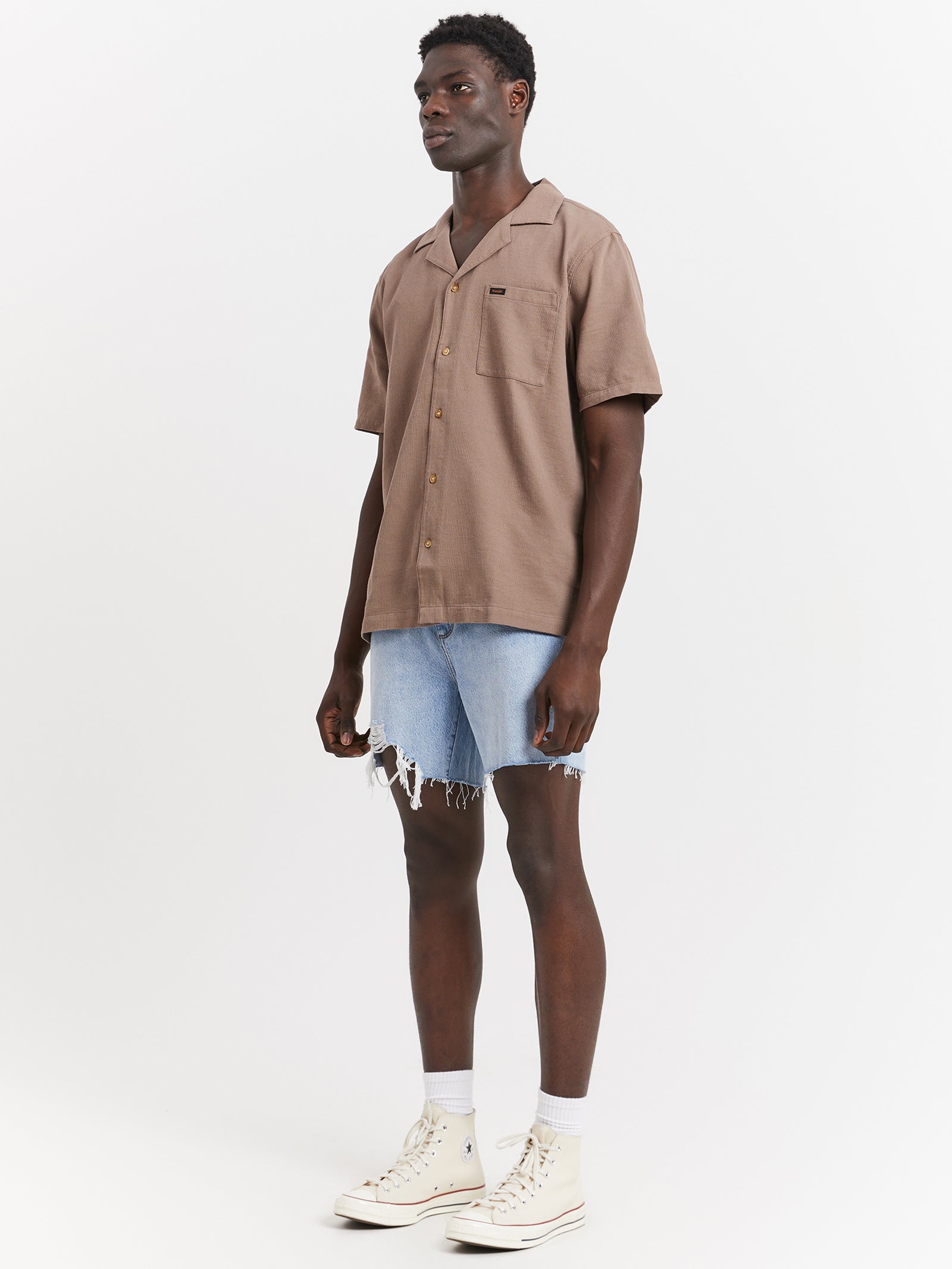 Resort Waffle Shirt in Brownie