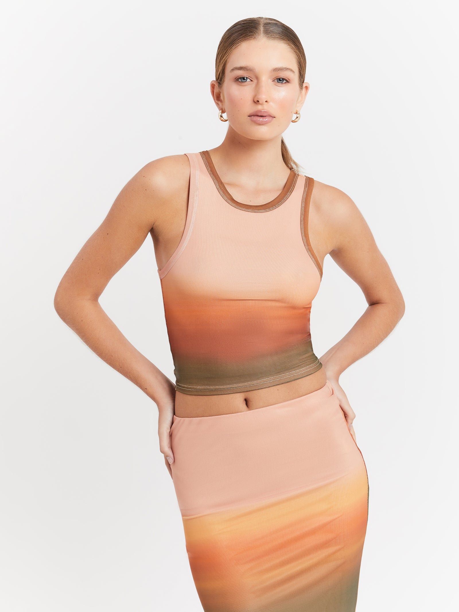 Solaris Mesh Top in Sunset