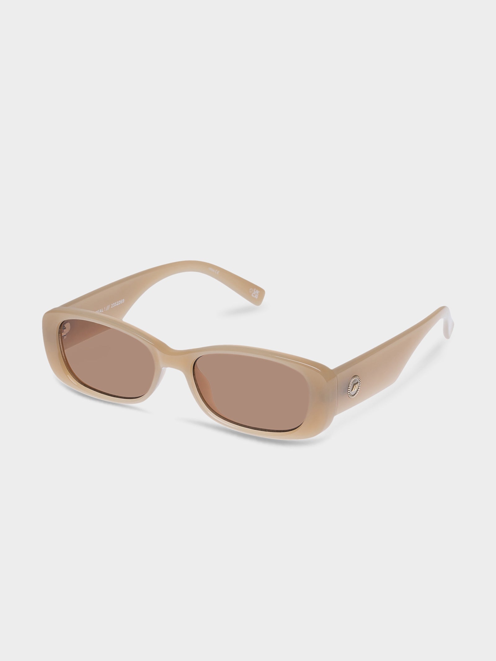 Unreal Rectangle Frame Sunglasses in Latte Light Brown