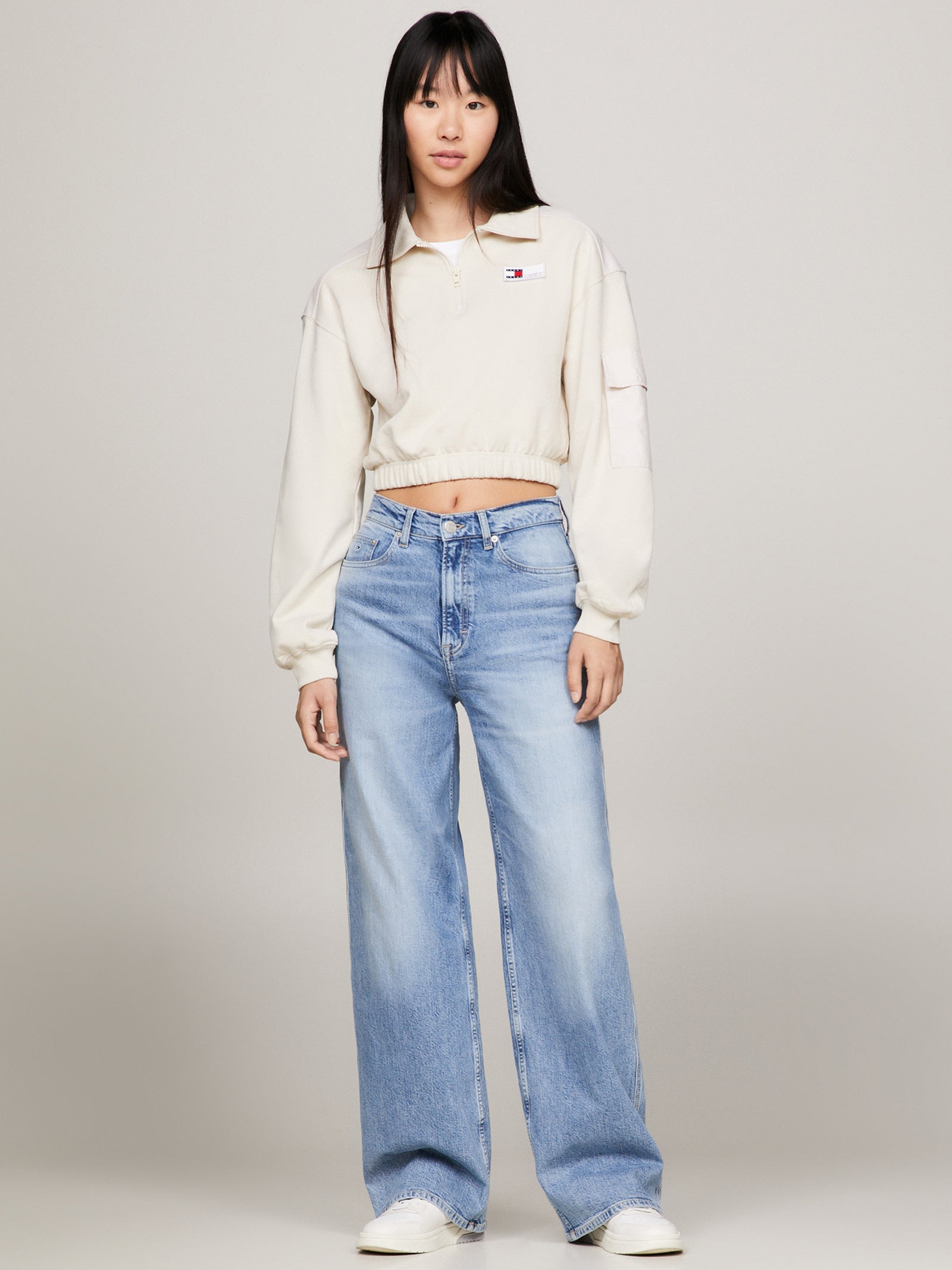 Quarter-Zip Cropped Fit Sweatshirt