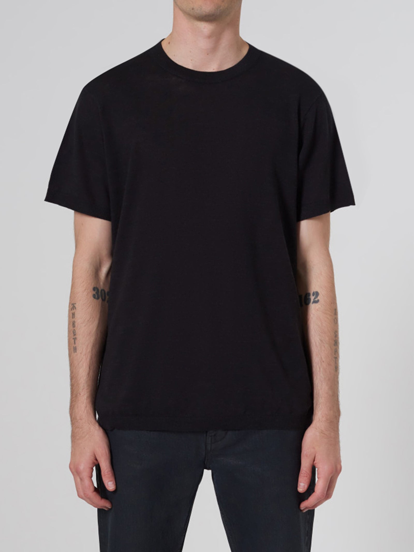 Knit T-Shirt in Black