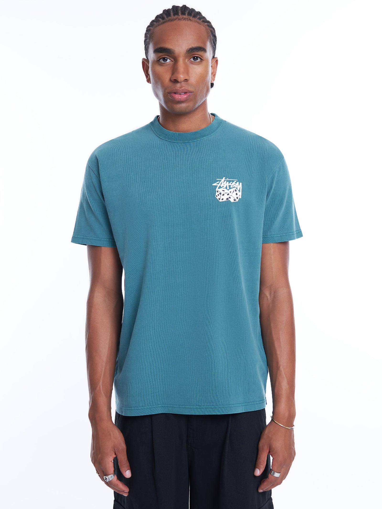 Pair Of Dice Heavyweight Short Sleeve T-Shirt in Moss Green