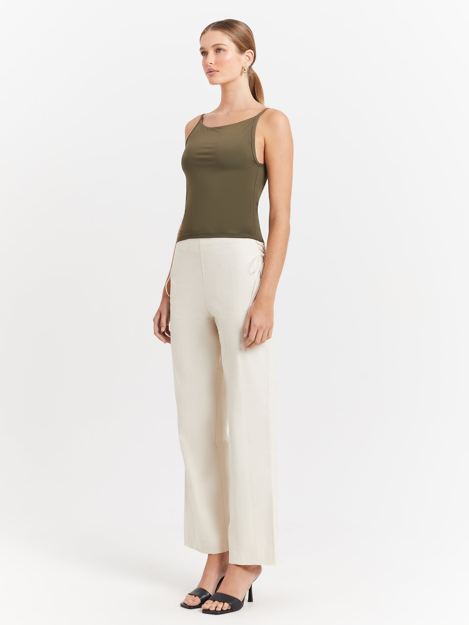 Mse Standard Low Back Top in Khaki