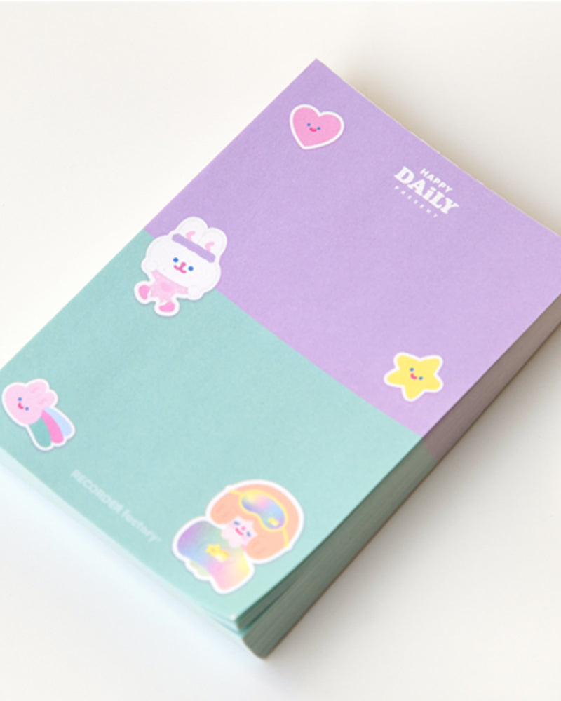 RECORDER factory Happy Daily Mini Memo - Purple