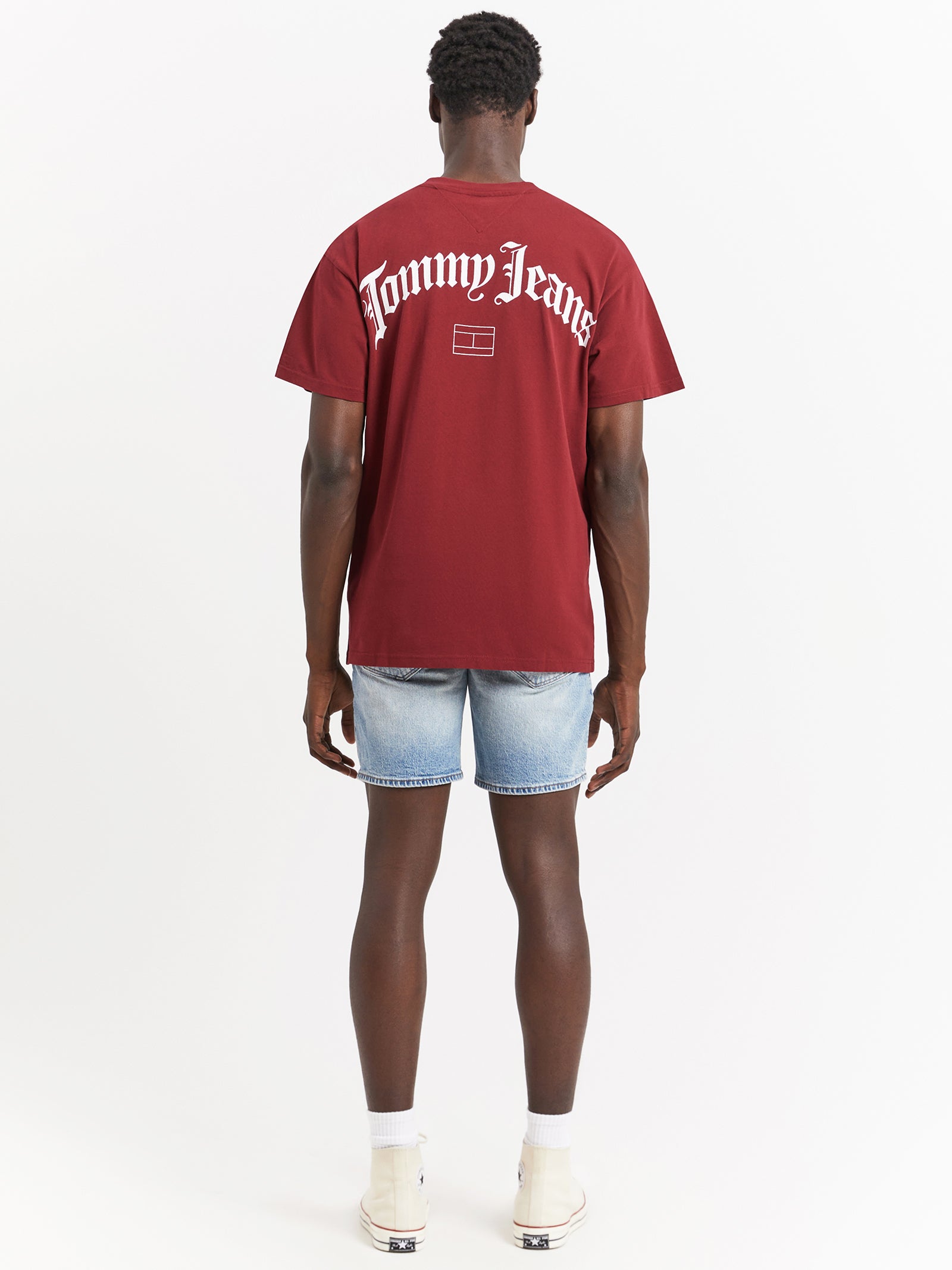 Back Logo Relaxed Fit T-Shirt in Rouge