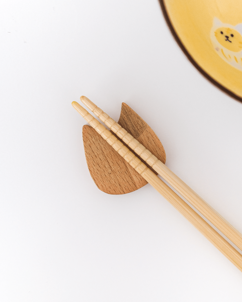 Wooden Cat Chopstick Holder