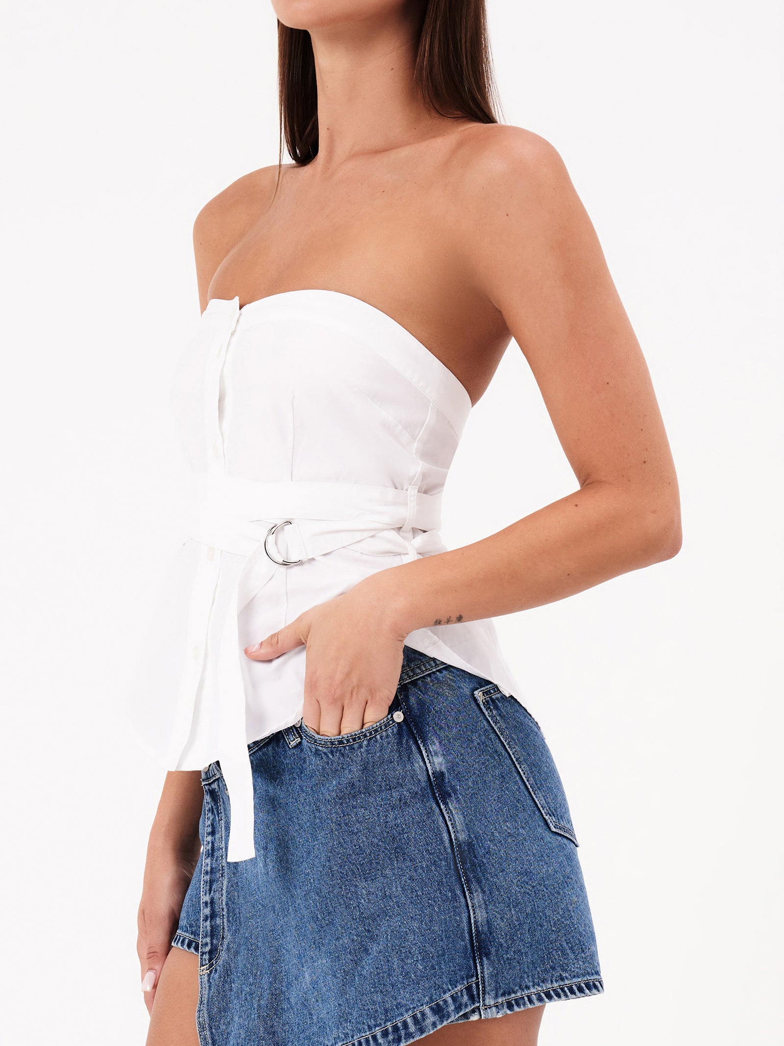 Strap Bustier Shirt