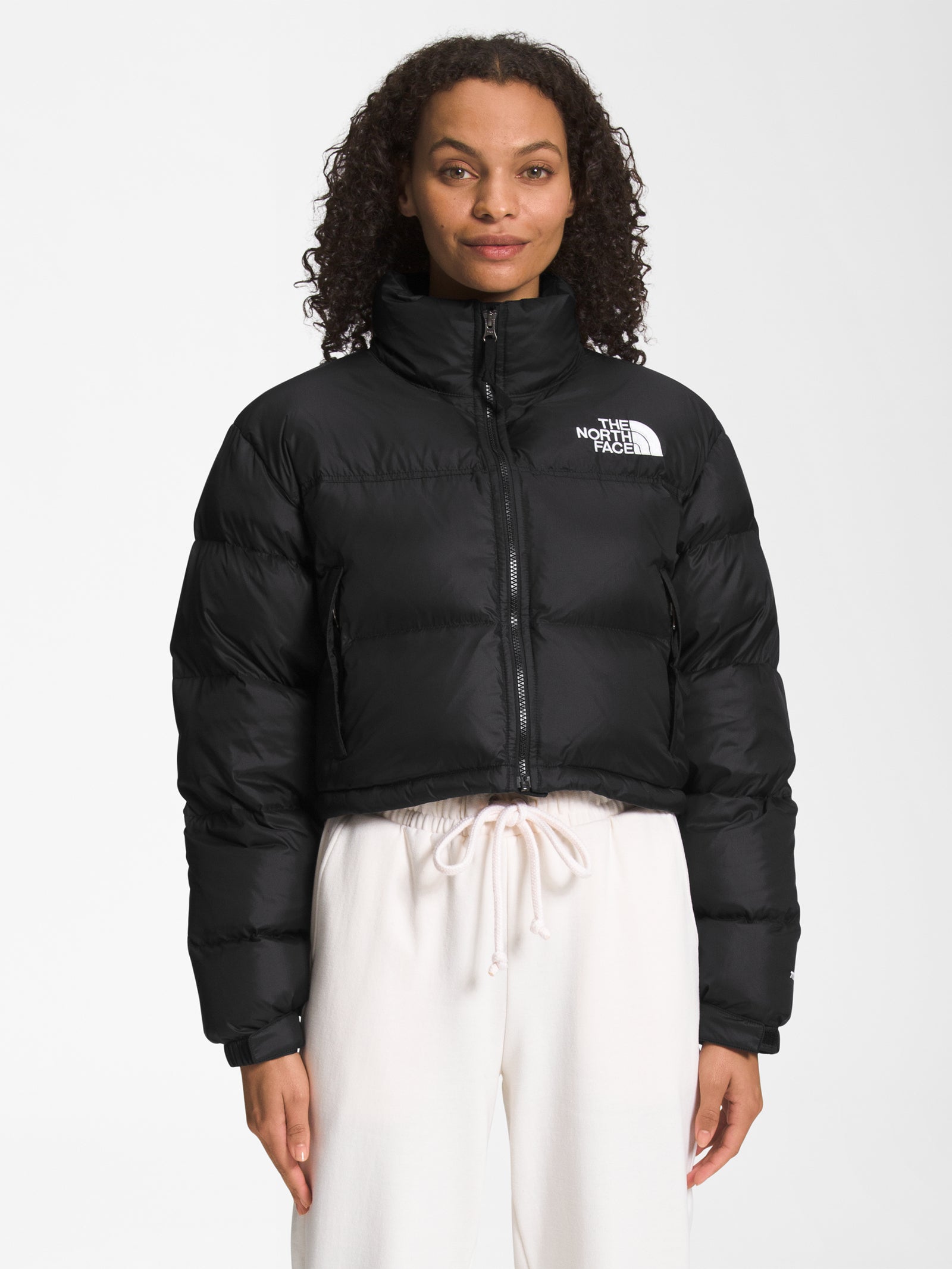 Nuptse Short Puffer Jacket in Black