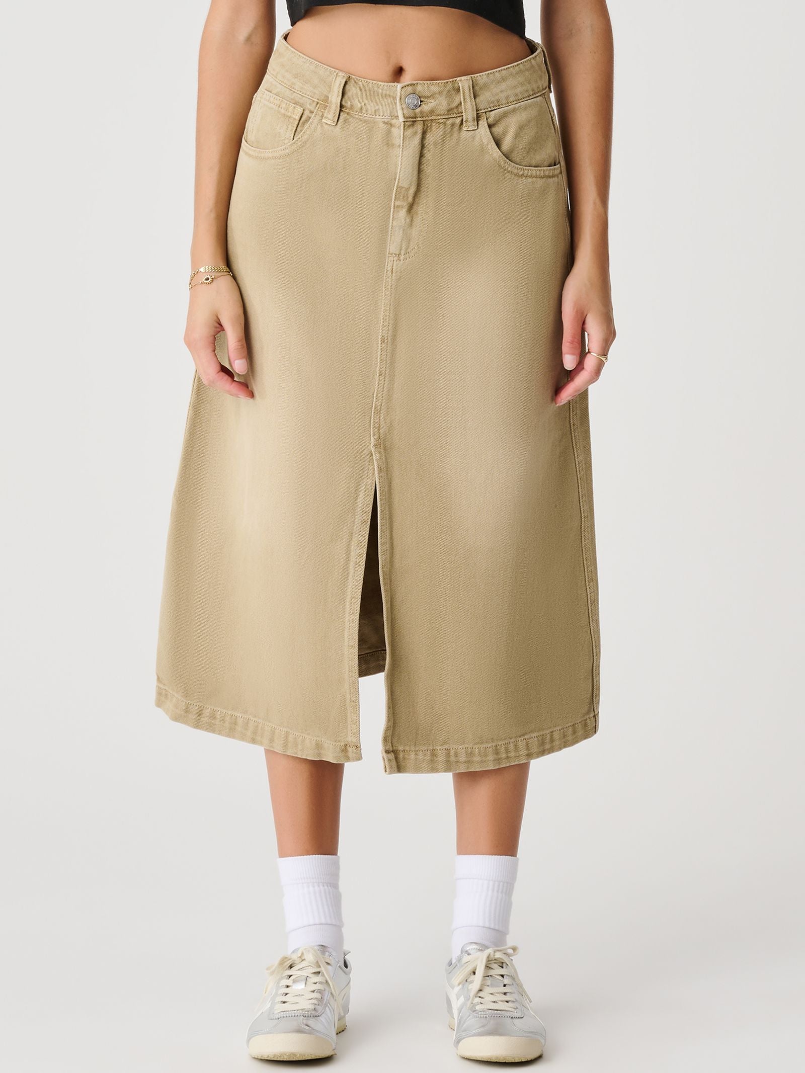 Gordon Midi Skirt - Taupe