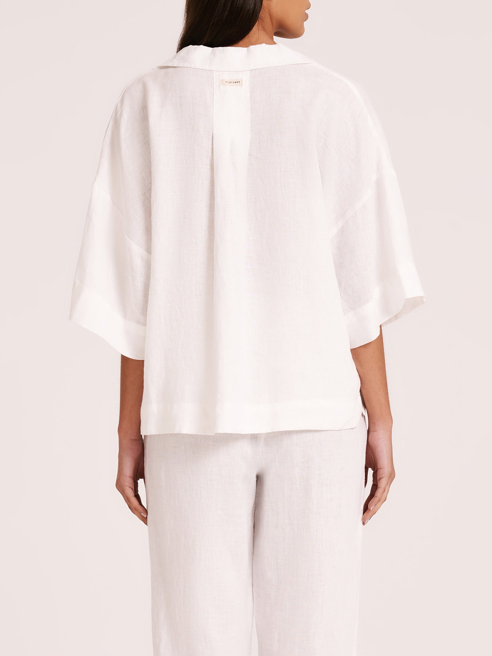 Linen Lounge Shirt in White