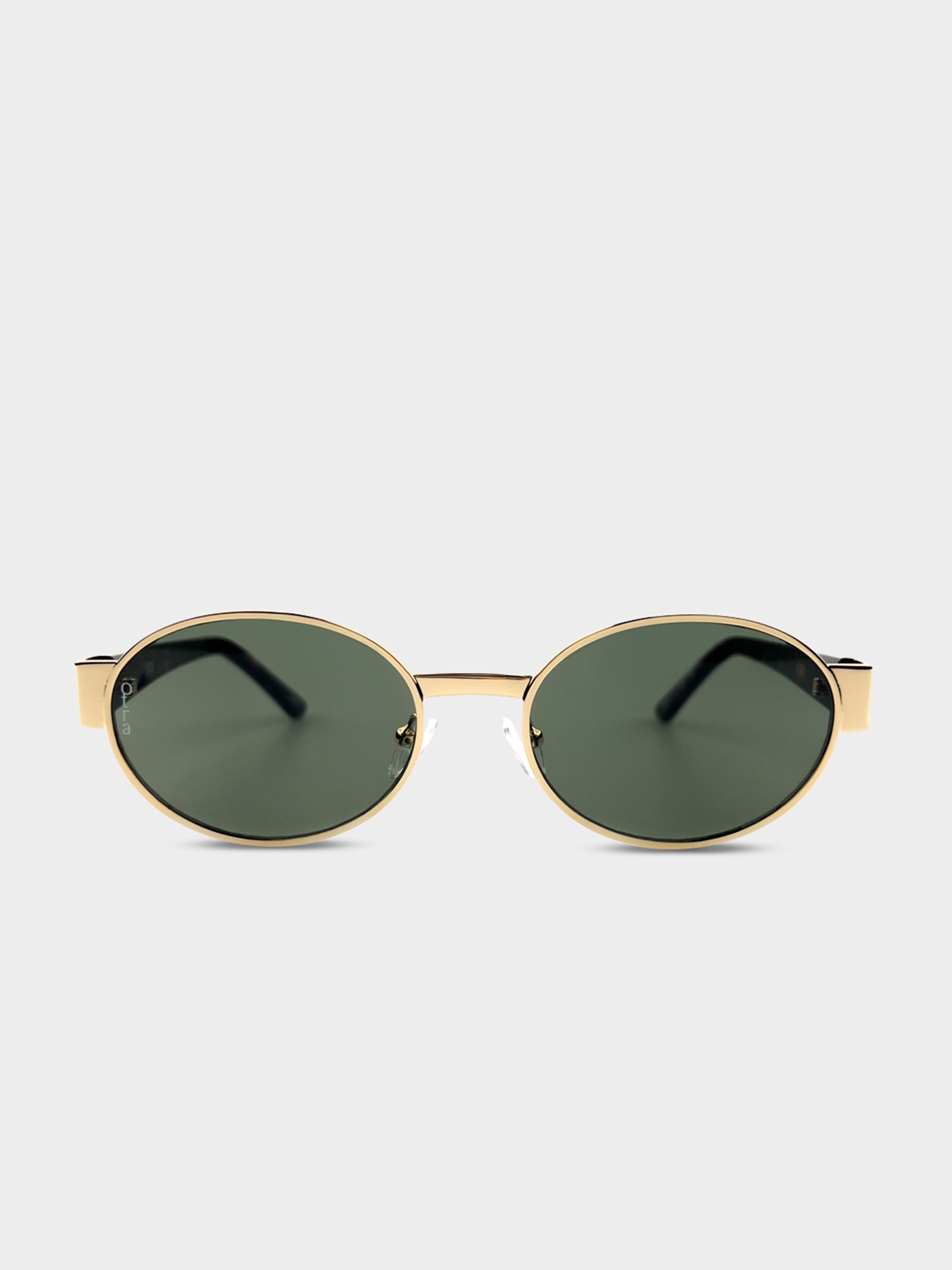 Echo Sunglasses in Gold Tort & Green