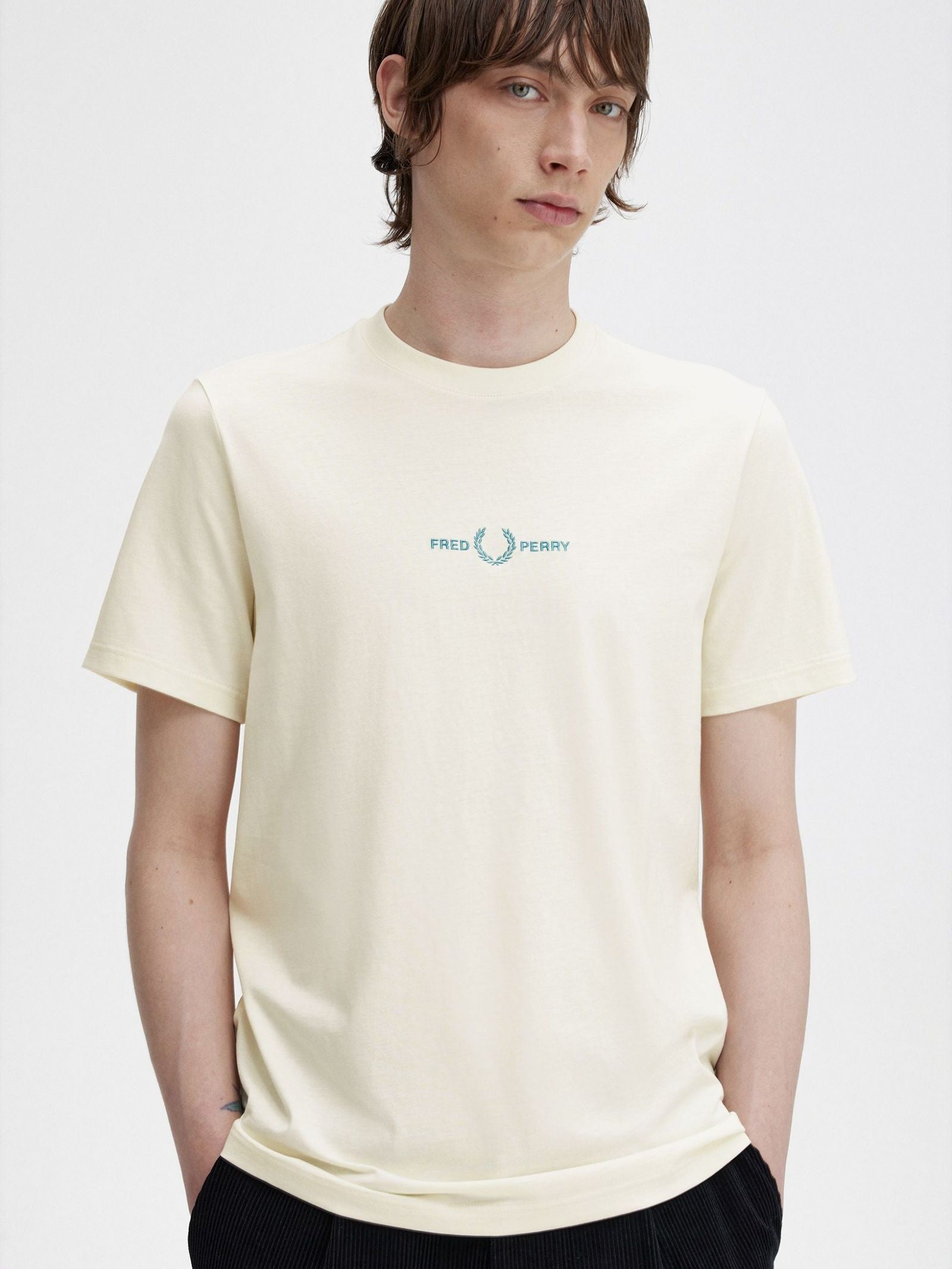 Embroidered T-Shirt in Ecru