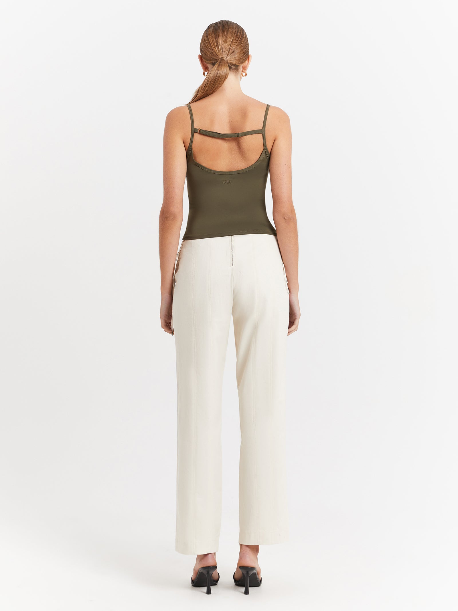 Mse Standard Low Back Top in Khaki