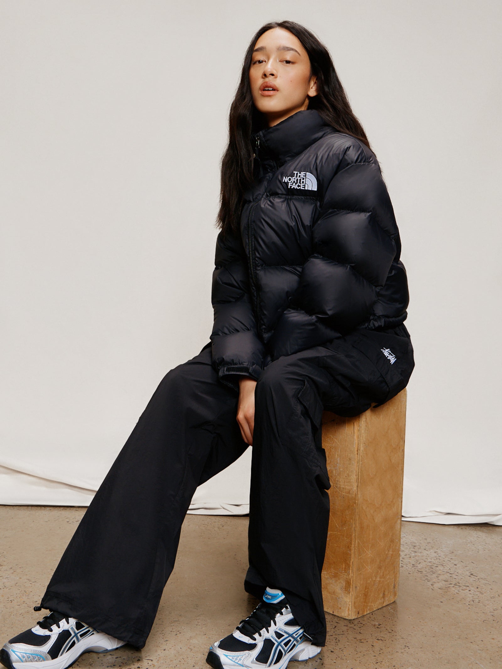 Nuptse Short Puffer Jacket in Black