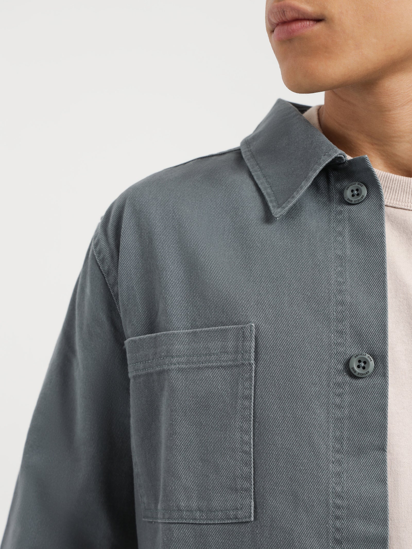 Beau Twill Overshirt in Bottle Green