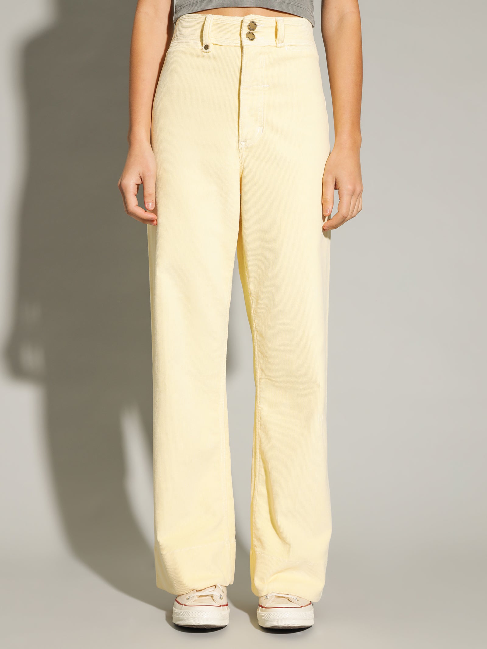 Belle Full Length Cord Pants in Sunlight Yellow