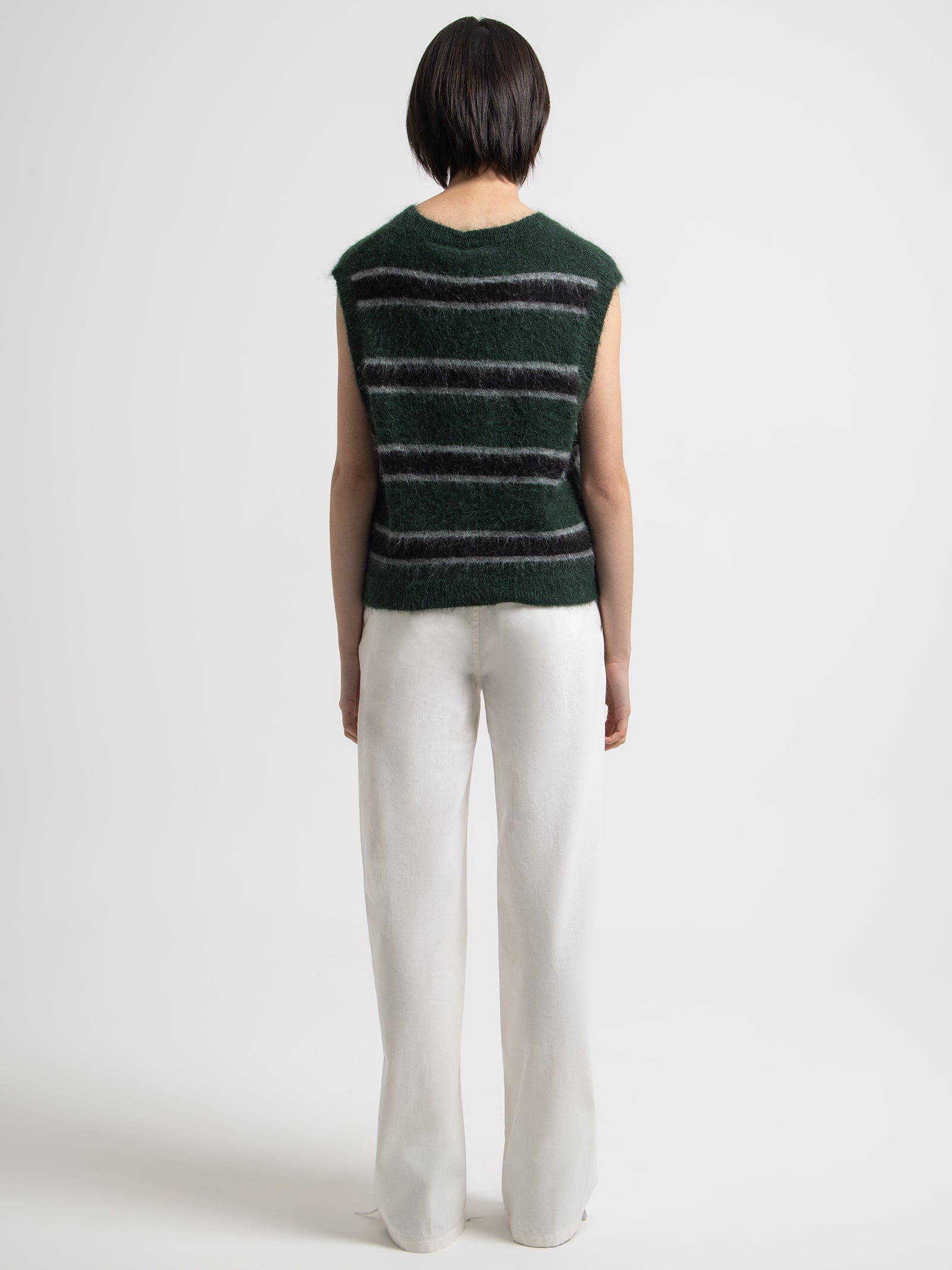 Freshman Fuzz Knit Vest in Green Gables