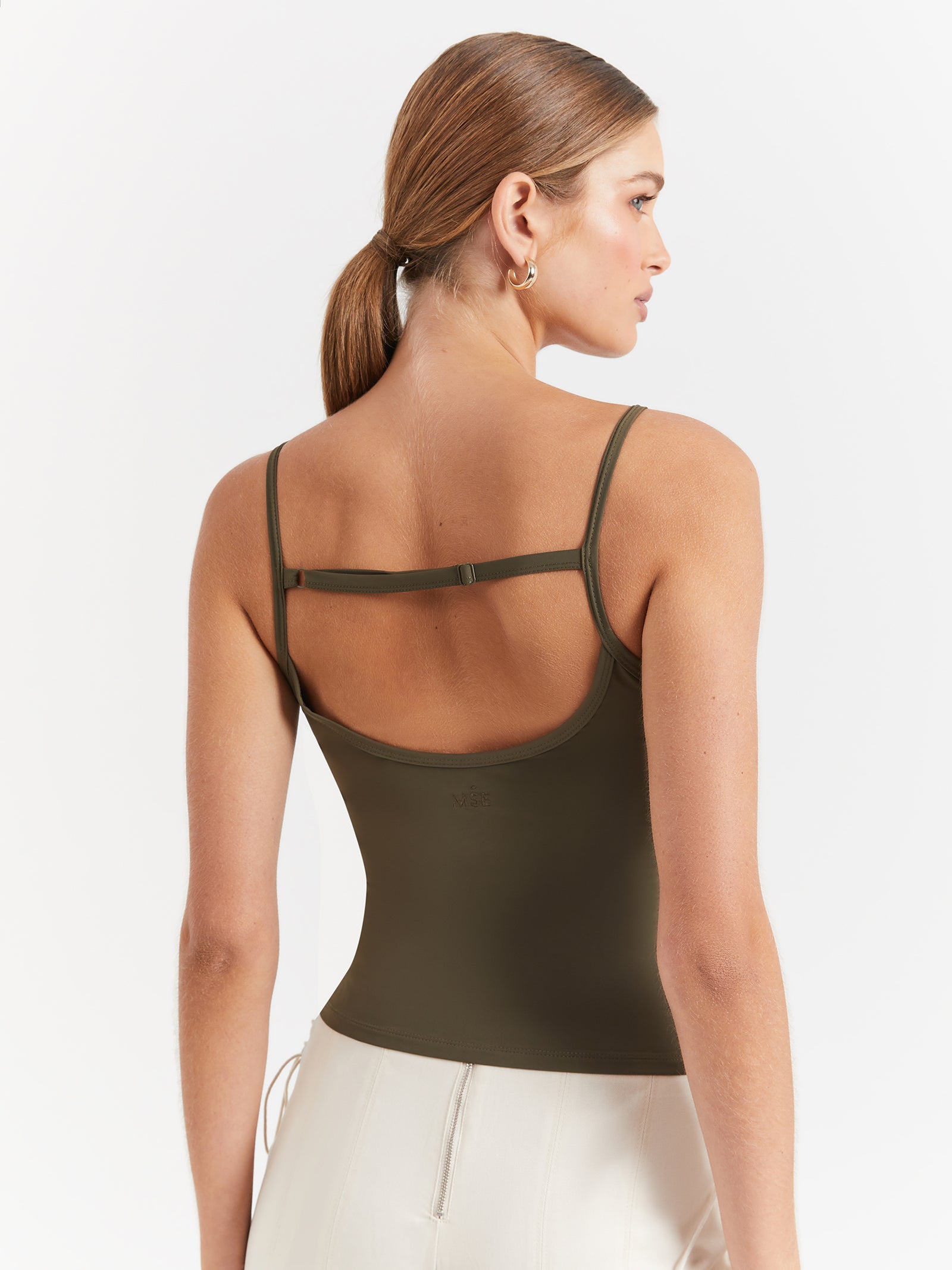 Mse Standard Low Back Top in Khaki