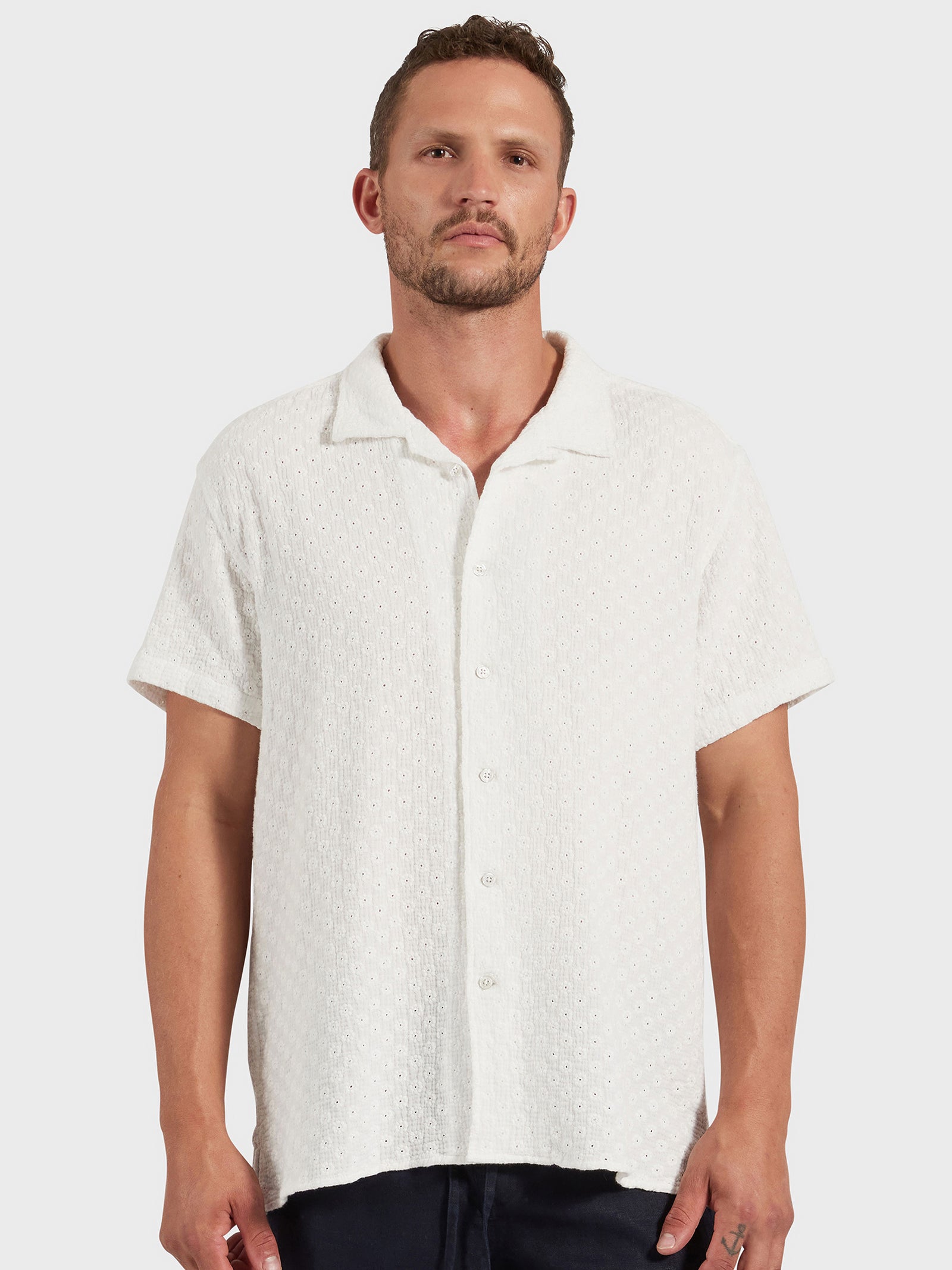 Capri Short Sleeve Shirt in White