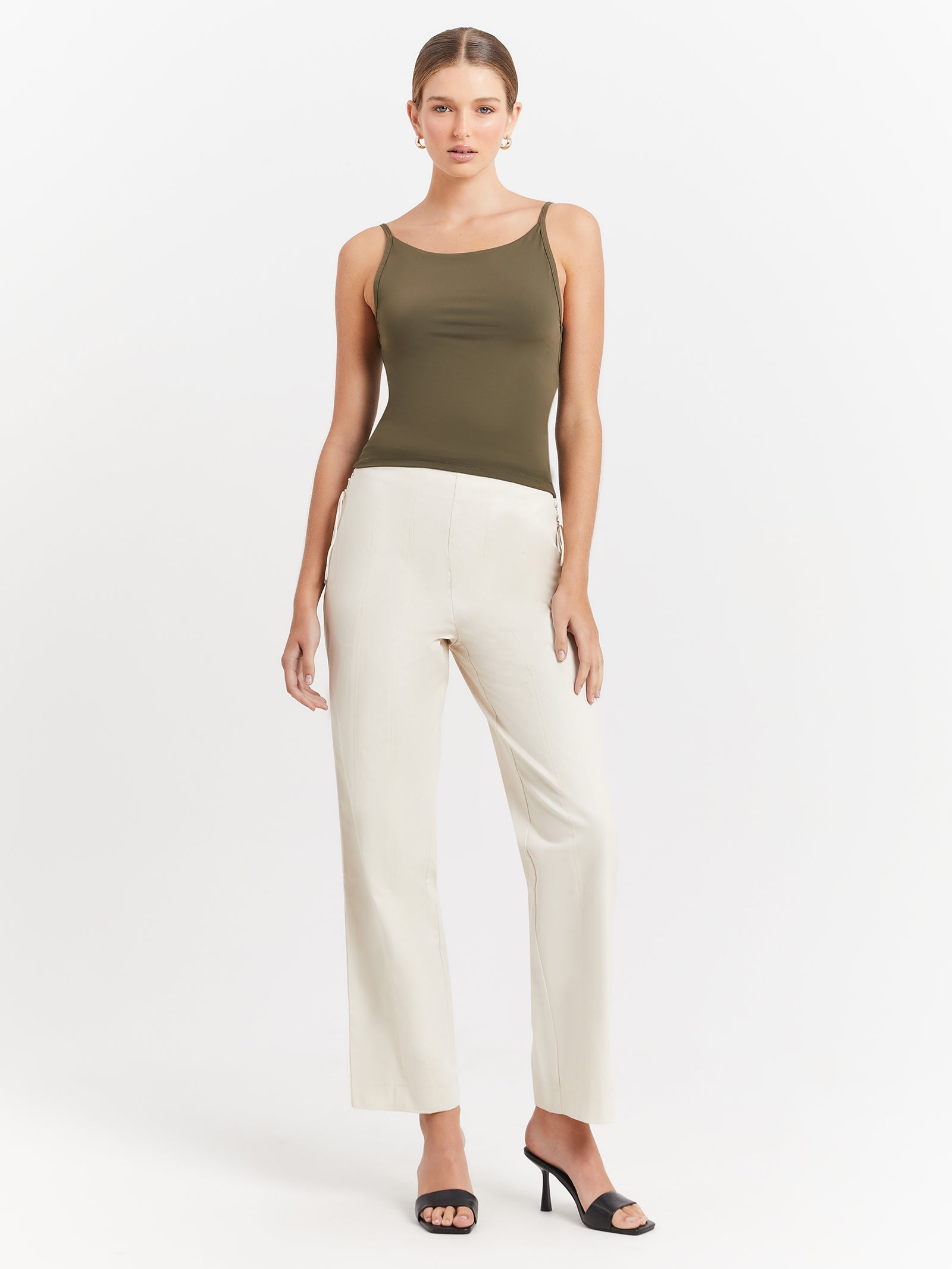 Mse Standard Low Back Top in Khaki