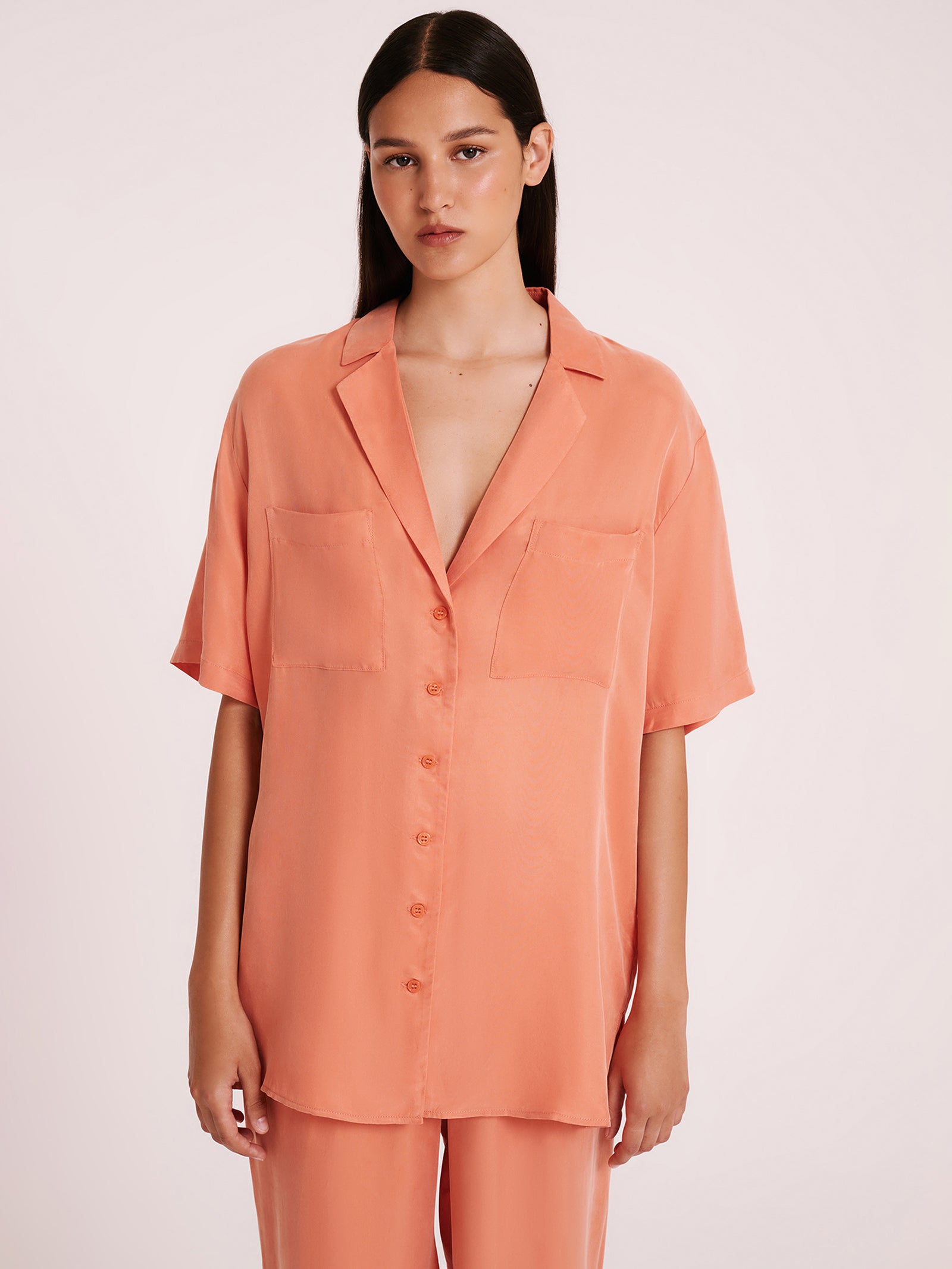 Lucia Cupro Shirt in Watermelon