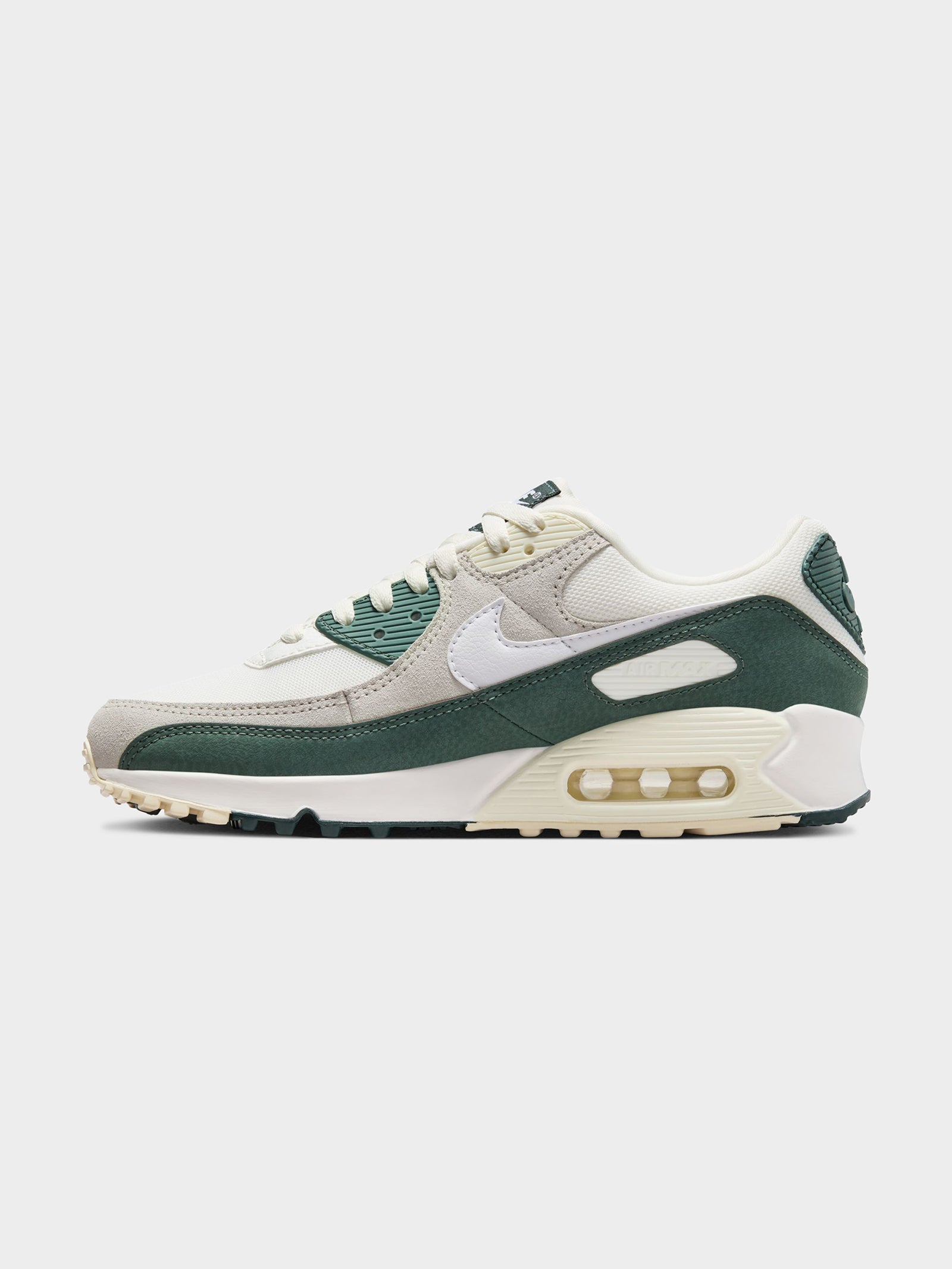 Womens Air Max 90 Sneakers in Sail, White, Green & Coconut Milk