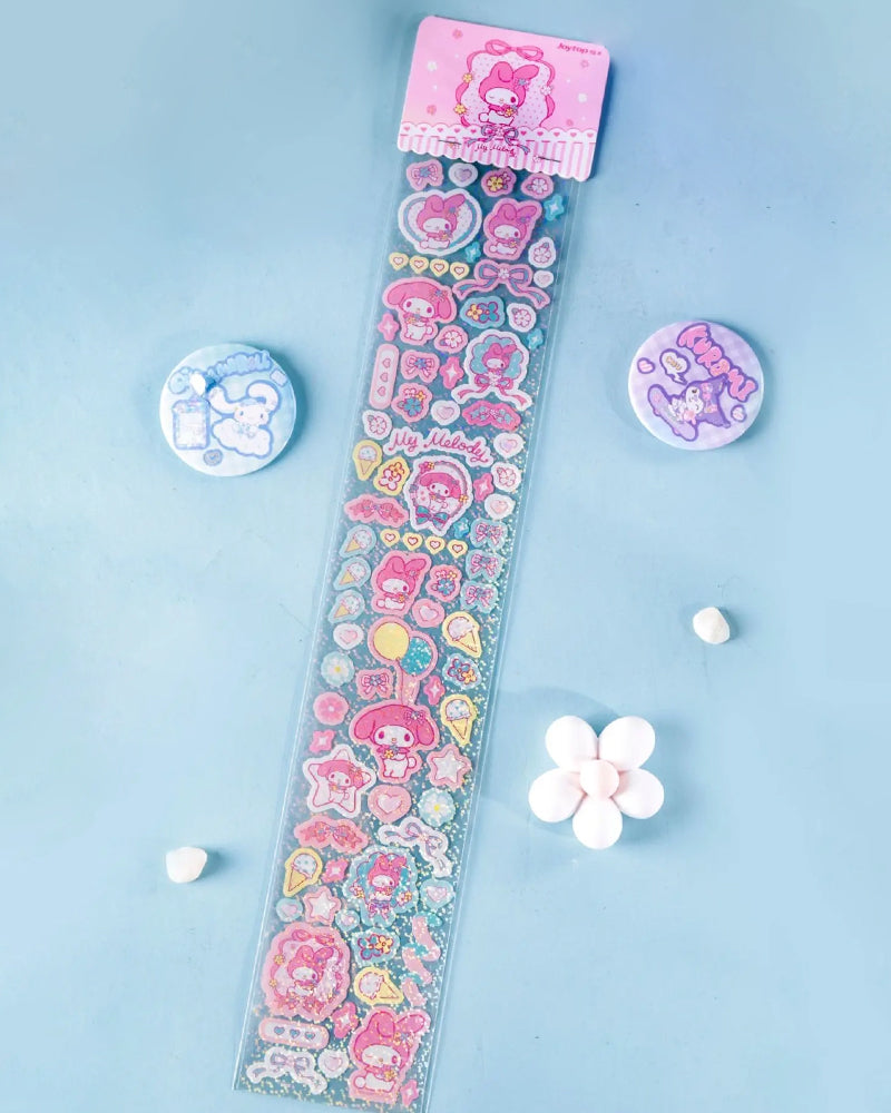 Sanrio Characters Flower Days Glitter Sticker Sheet