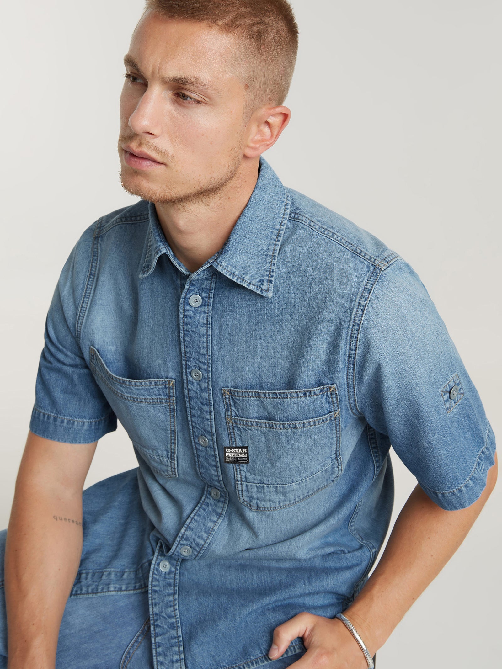 Slanted Double Pocket Shirt