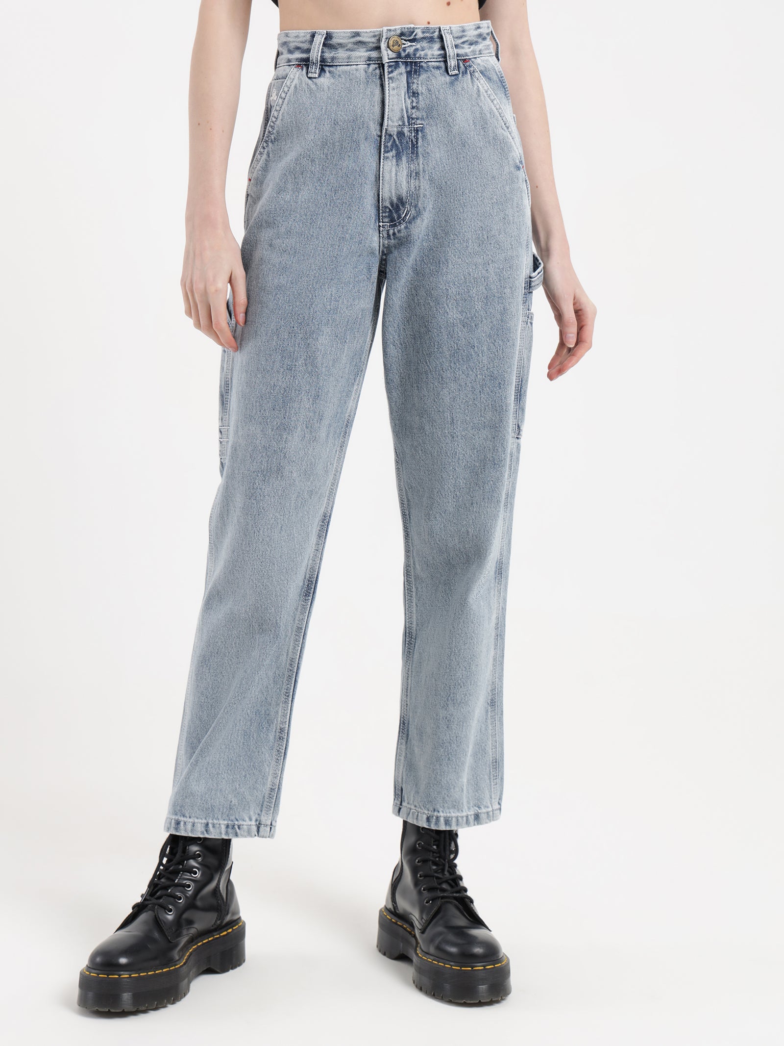 Hard Yakka Carpenter Pants in Faded Rinse Indigo