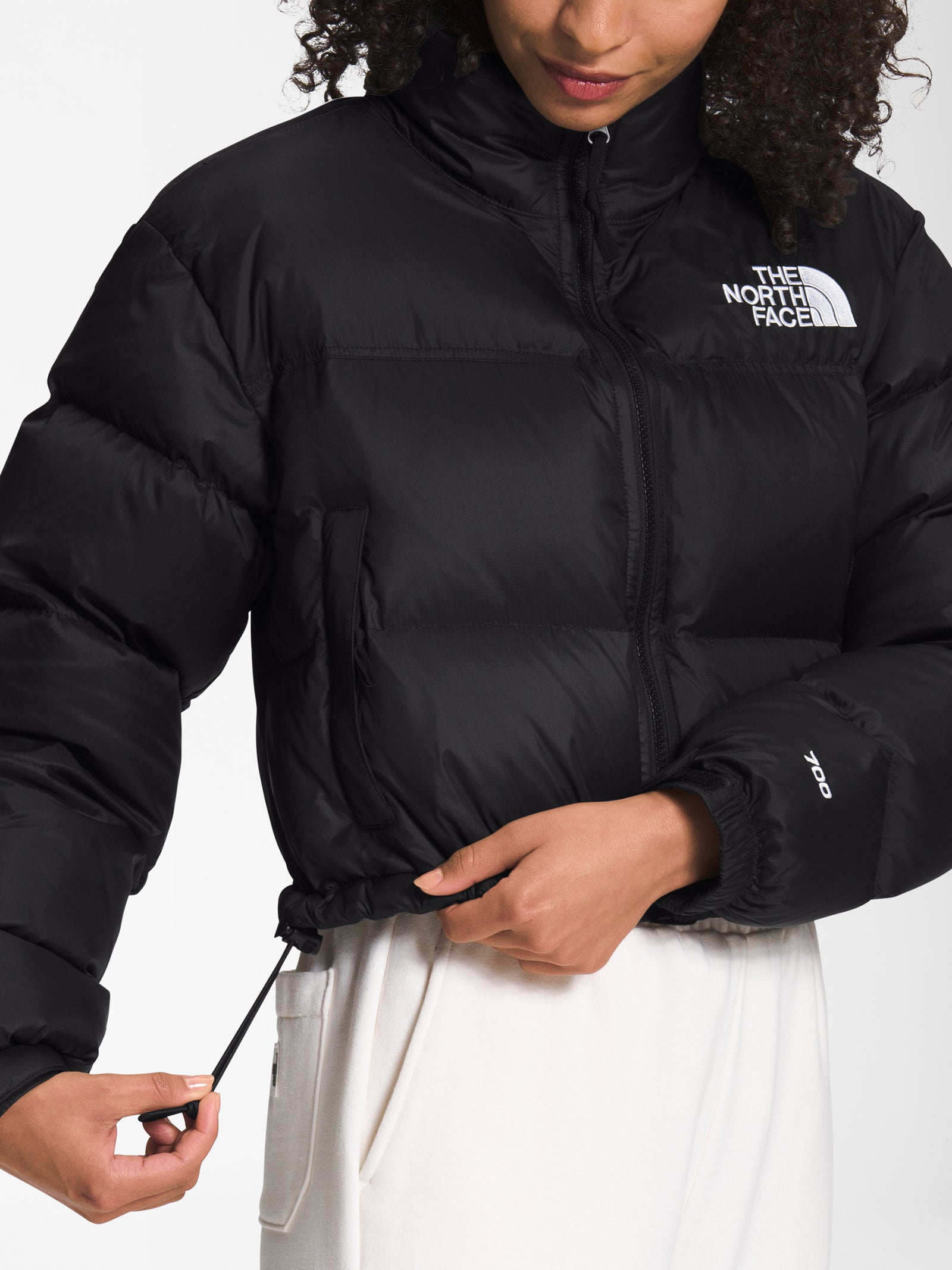 Nuptse Short Puffer Jacket in Black