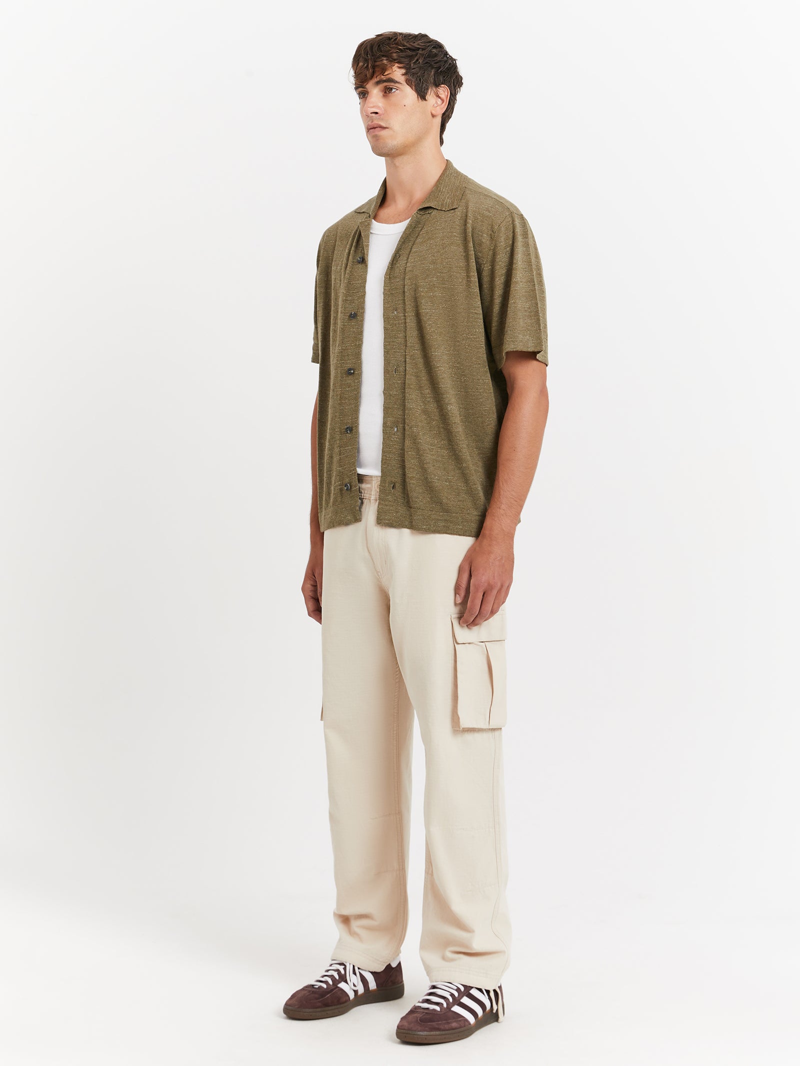 Ennis Knit Shirt in Basil Green