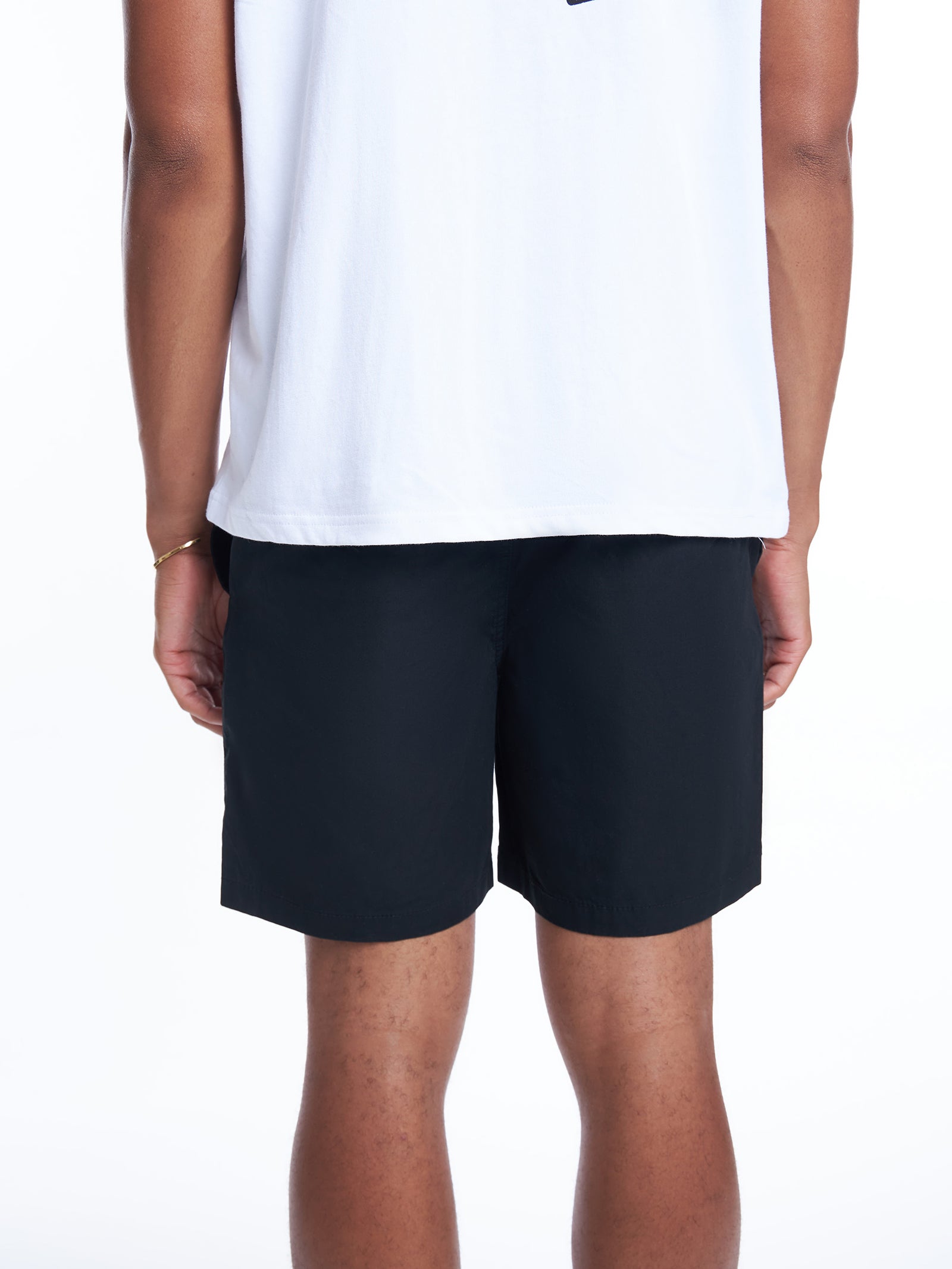 Basic Stock Beach Shorts in Black