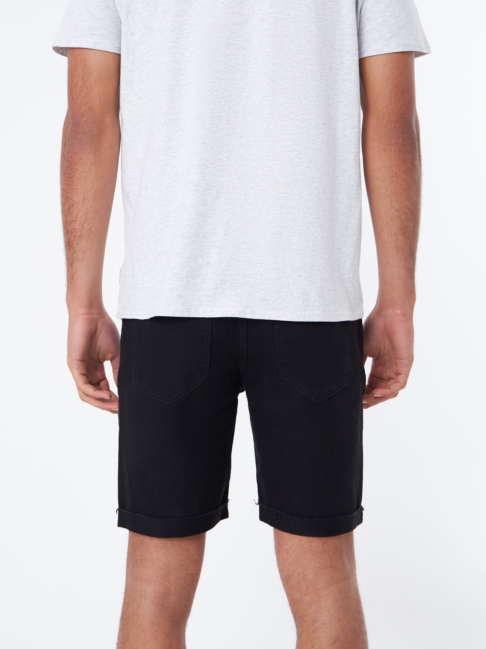 Zane Skinny Denim Short - True Black Rip