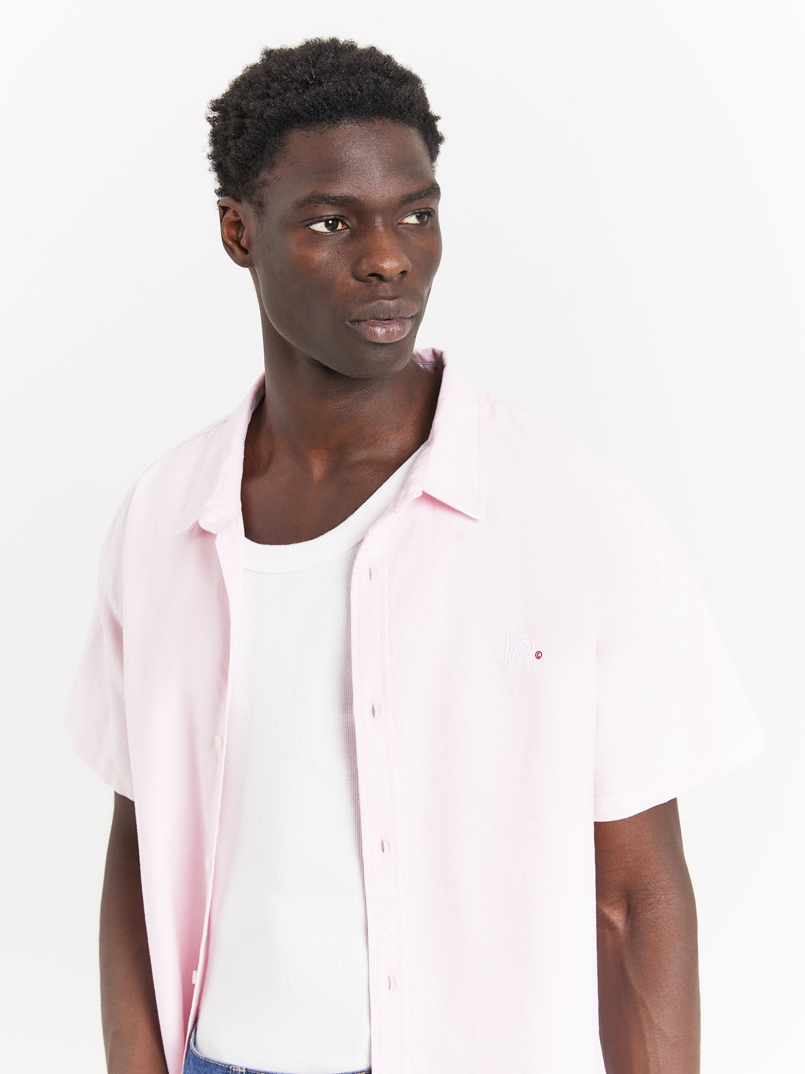 Graffiti Oxford Shirt in Rose Pink