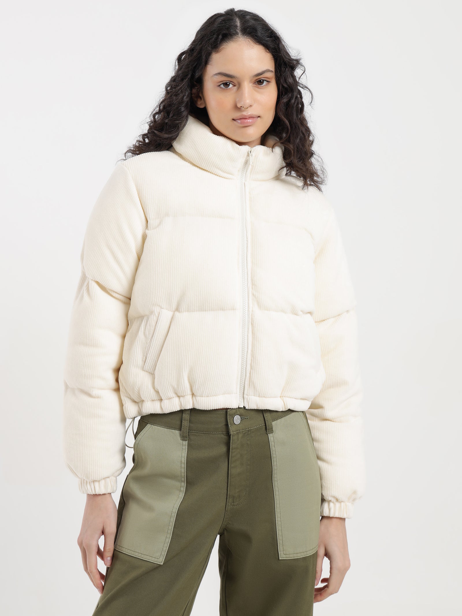 Tyler Cord Puffer in Cream