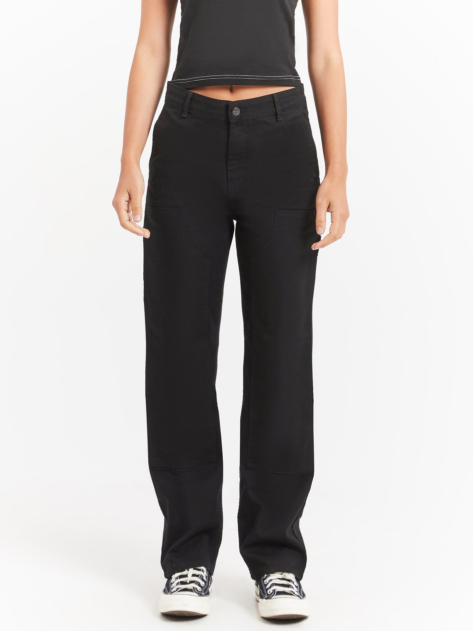 Pierce Double Knee Pants in Black