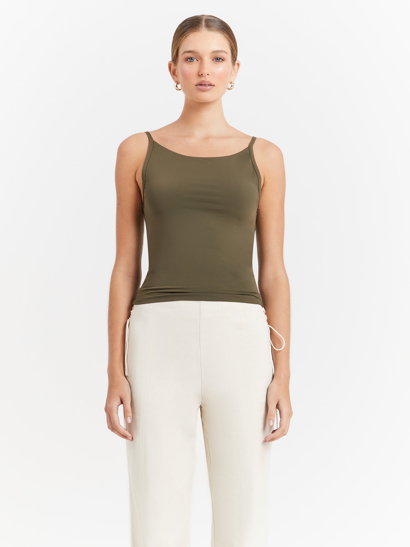 Mse Standard Low Back Top in Khaki