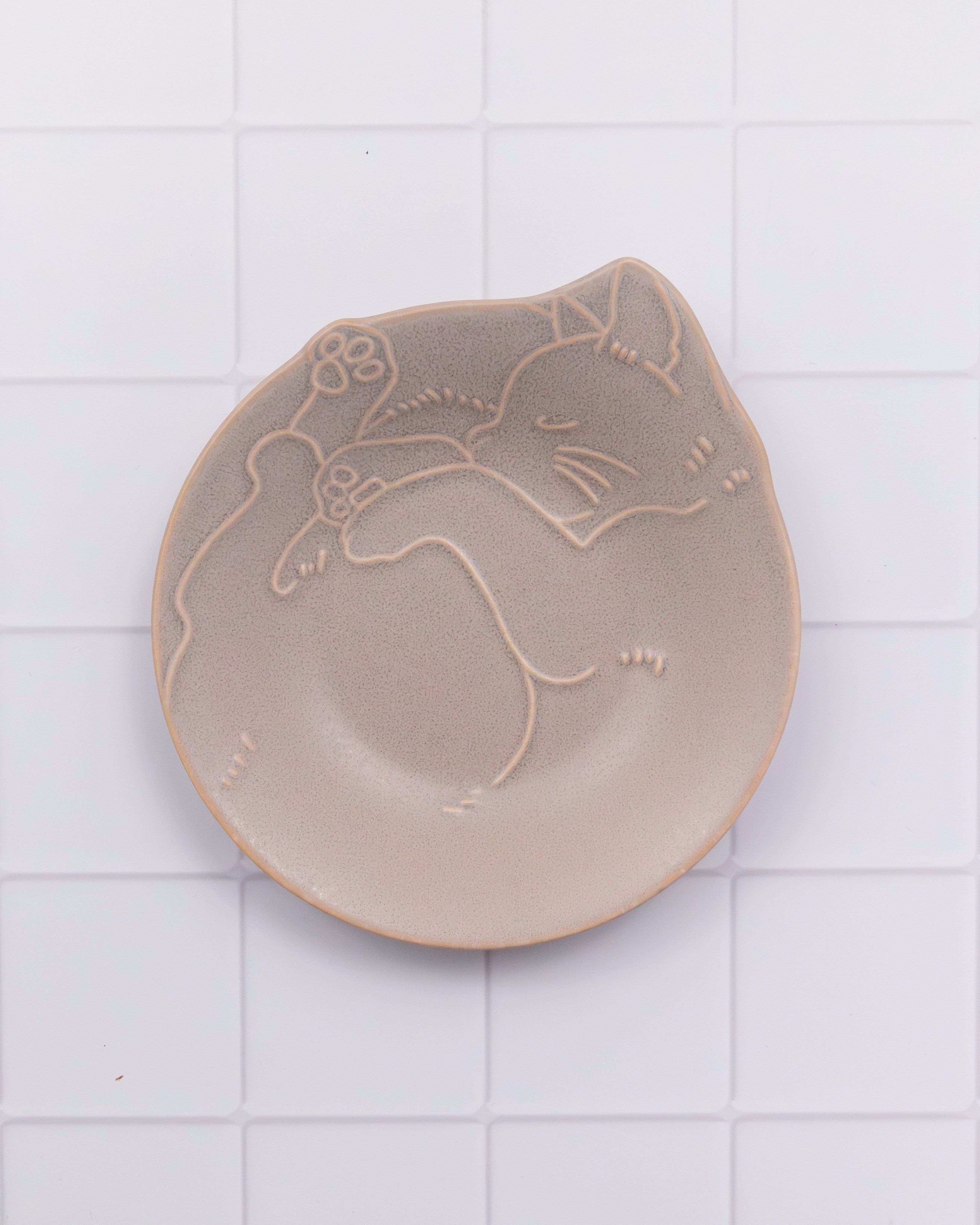 Yamagotouki Mino Ware Small Plate Cat